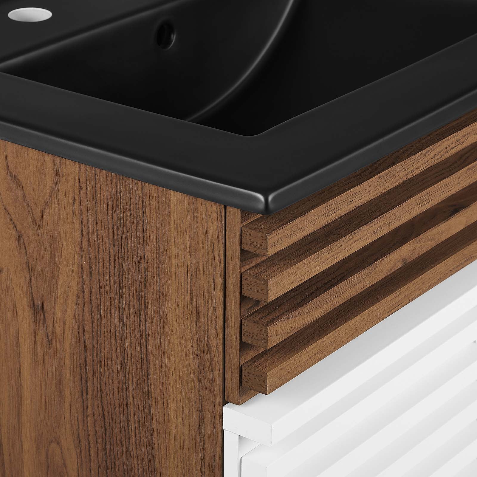 Modway Bathroom Vanity - Render 24" Bathroom Vanity White Walnut Black