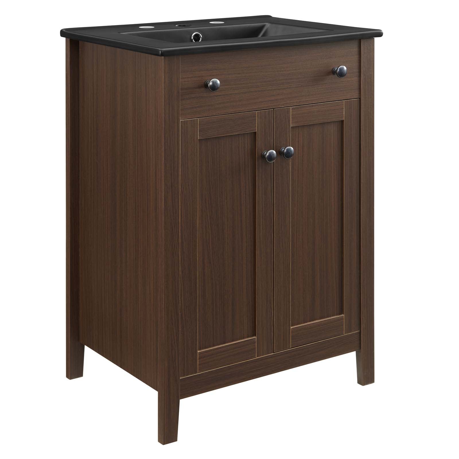 Modway Bathroom Vanity - Nantucket 24" Bathroom Vanity Walnut Black