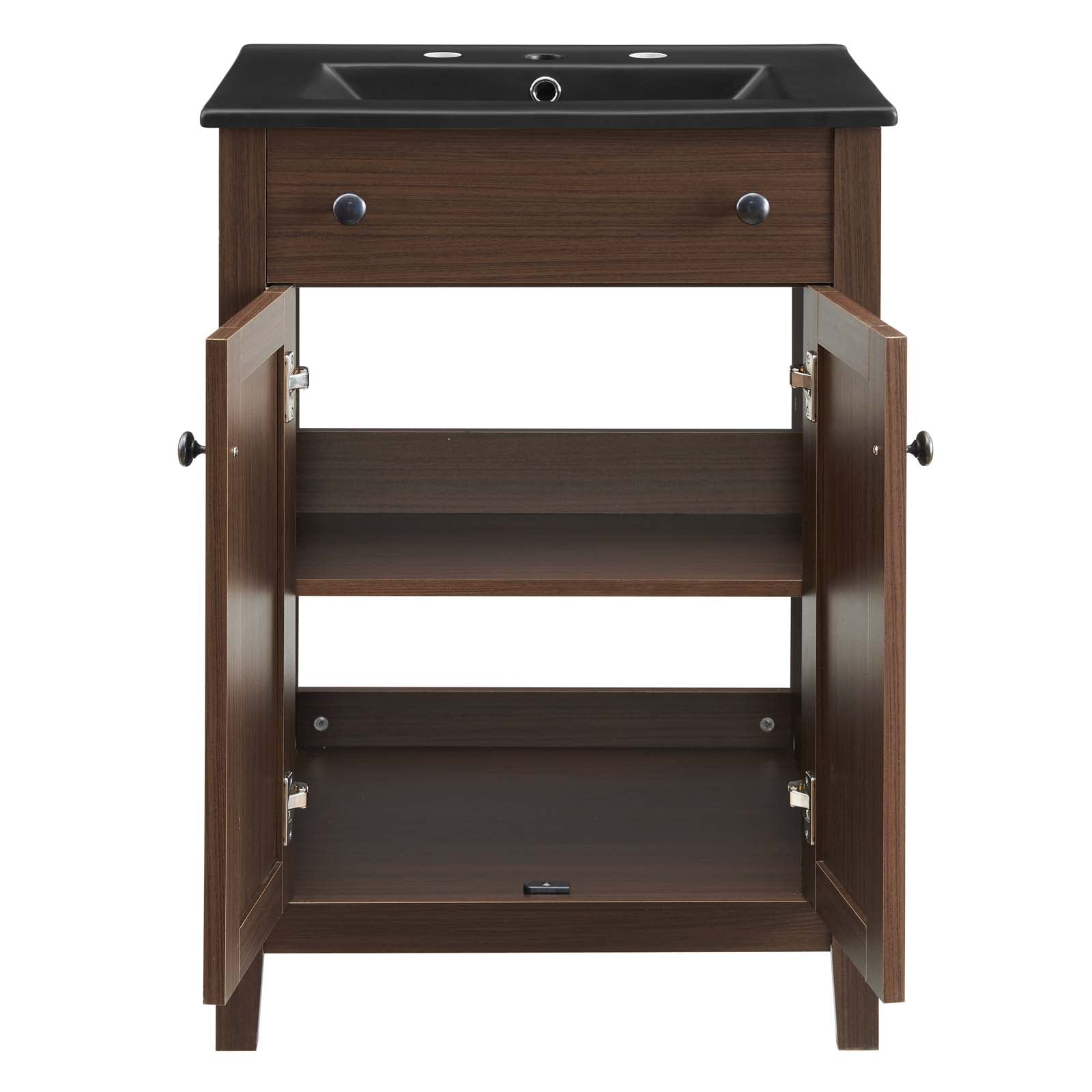 Modway Bathroom Vanity - Nantucket 24" Bathroom Vanity Walnut Black