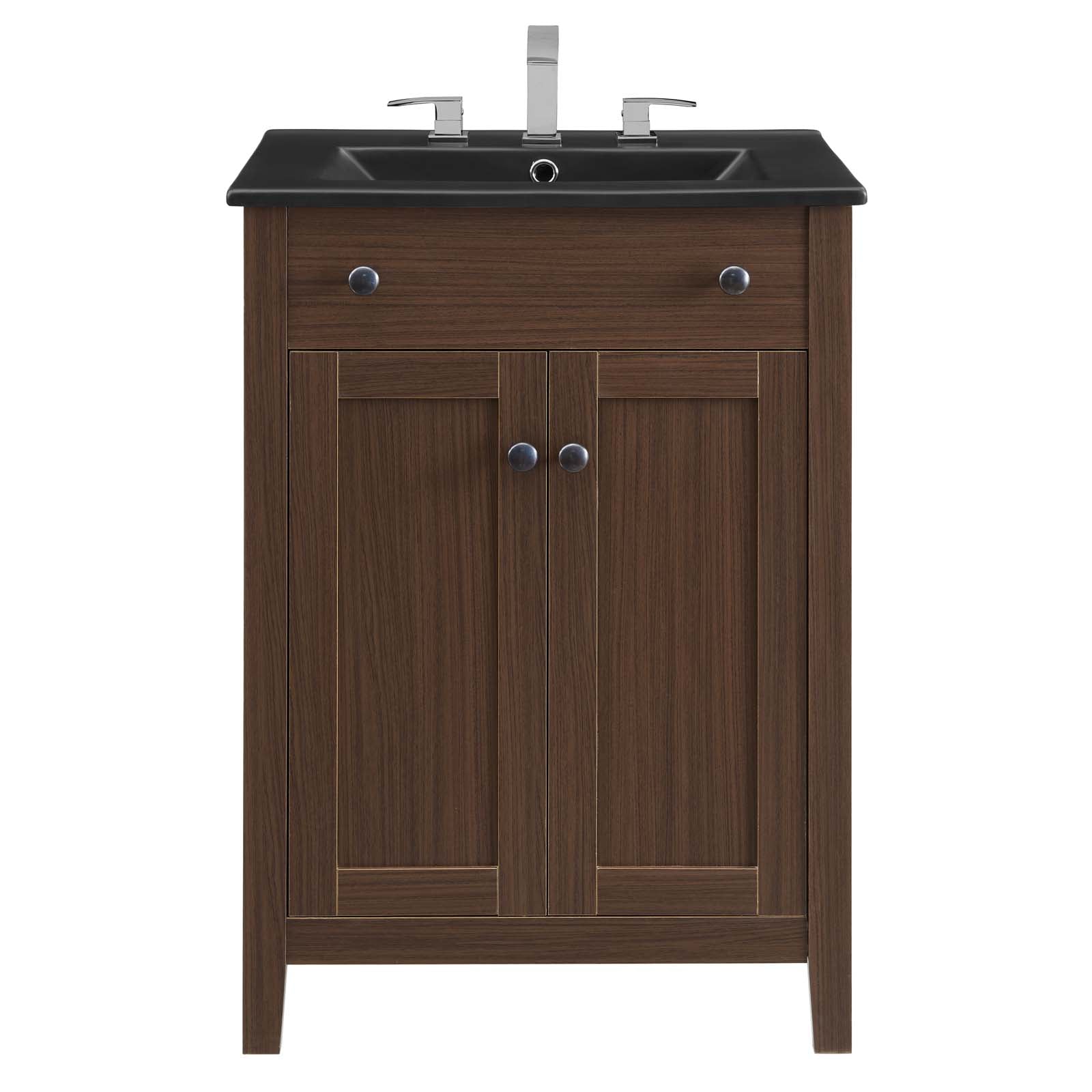Modway Bathroom Vanity - Nantucket 24" Bathroom Vanity Walnut Black