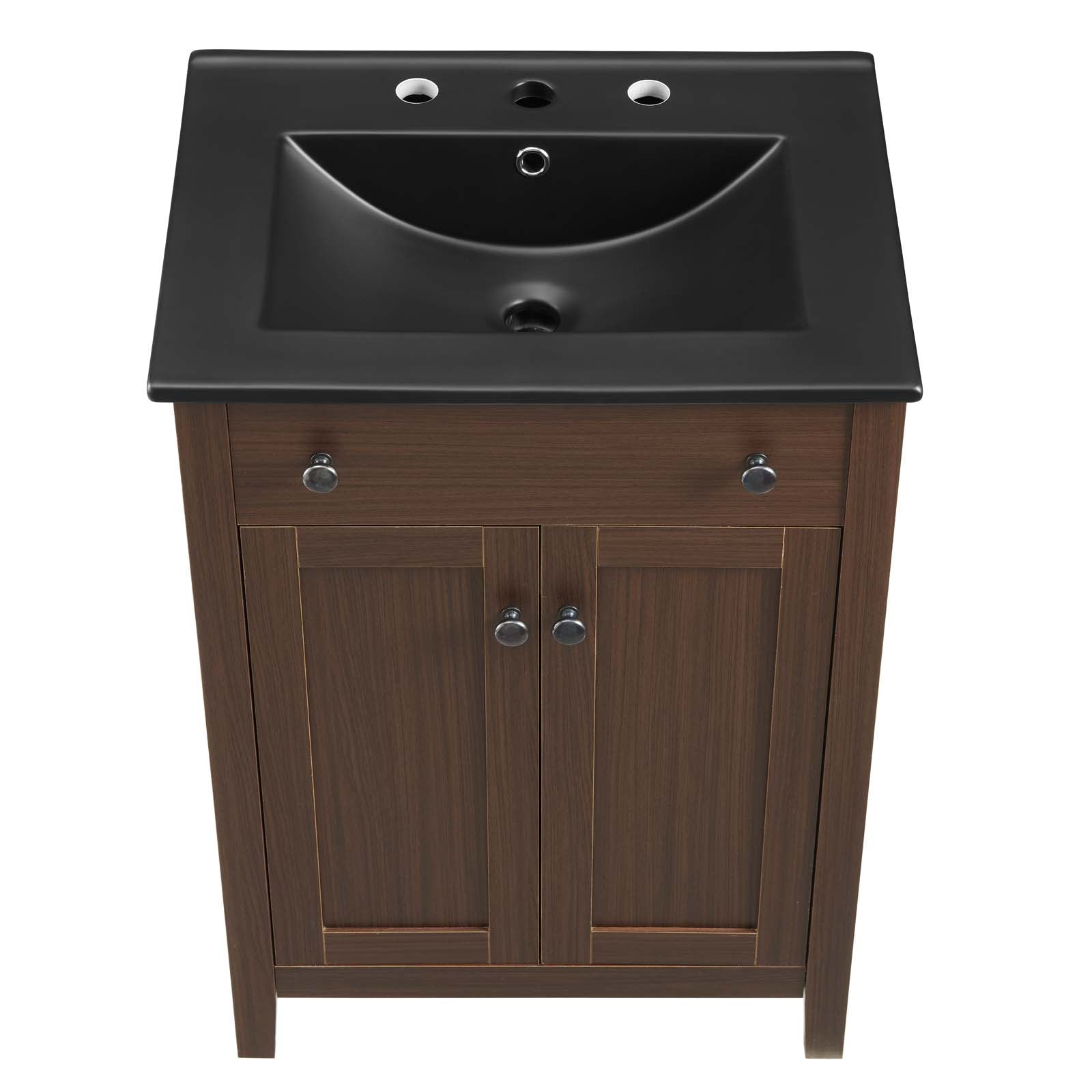 Modway Bathroom Vanity - Nantucket 24" Bathroom Vanity Walnut Black