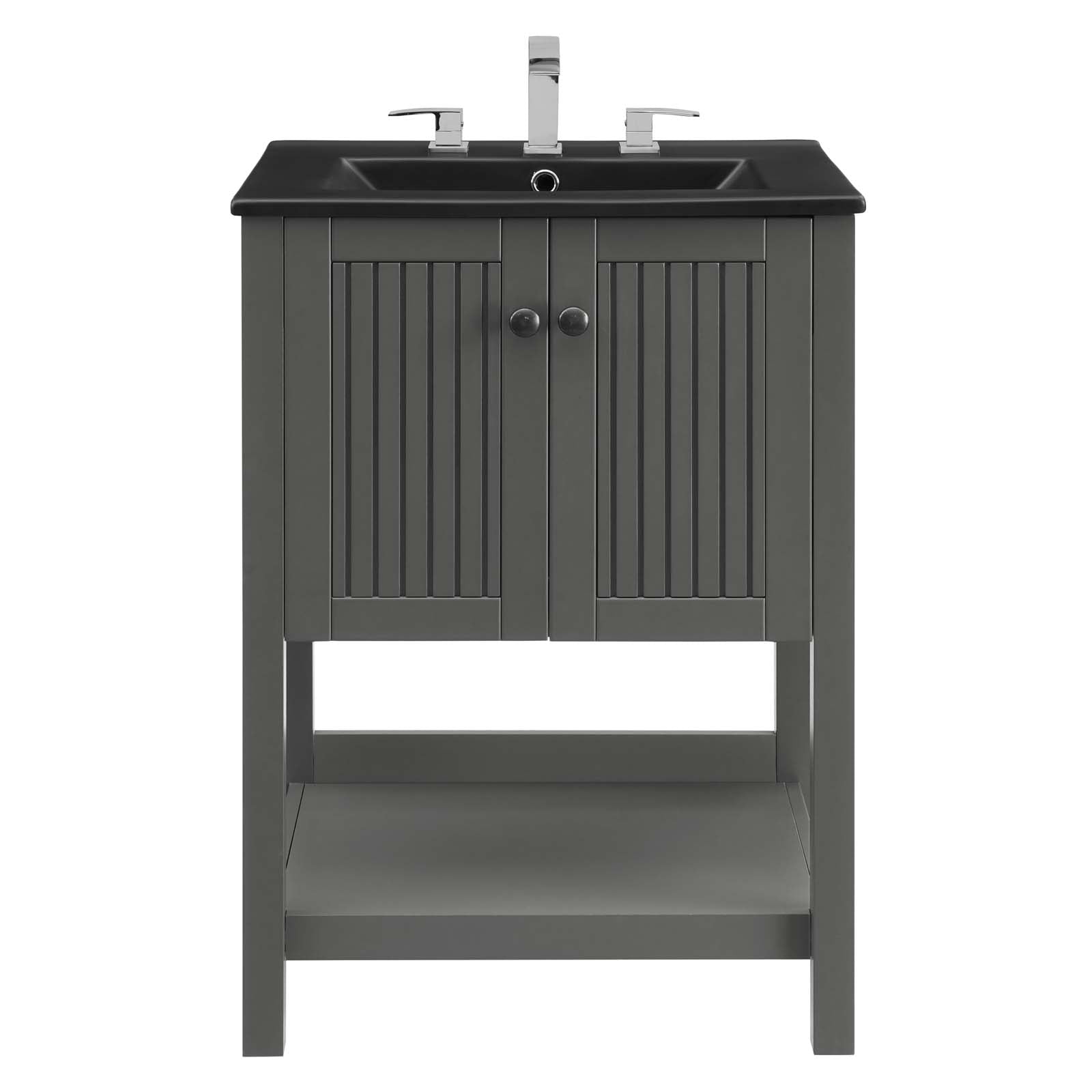 Modway Bathroom Vanity - Steam 24" Bathroom Vanity Gray Black