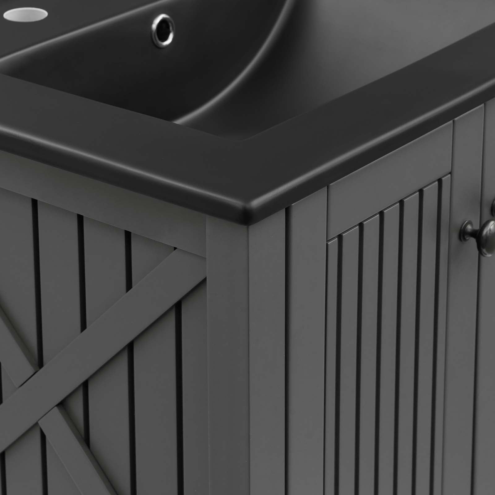 Modway Bathroom Vanity - Steam 24" Bathroom Vanity Gray Black