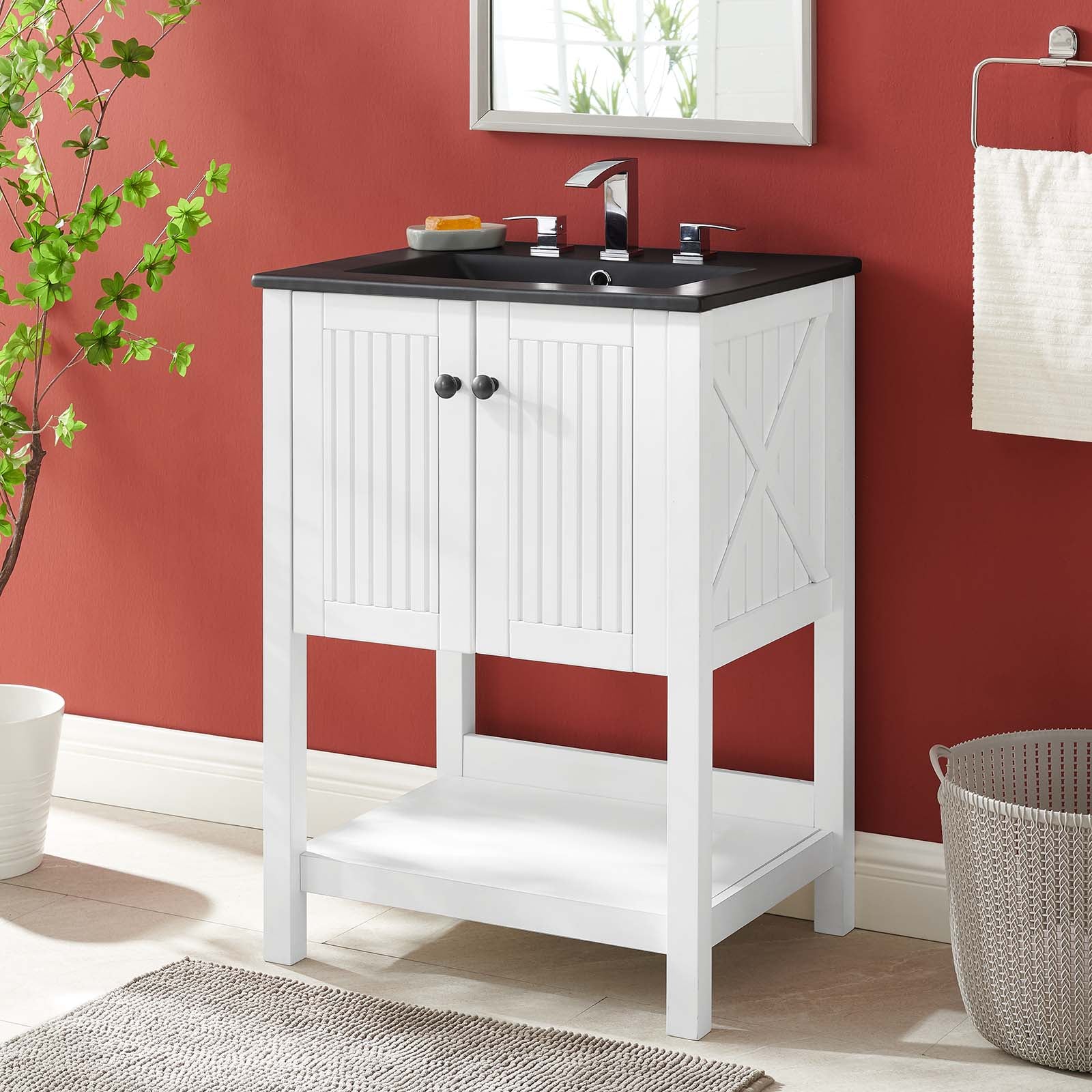 Modway Bathroom Vanity - Steam-24"-Bathroom-Vanity-White-Black