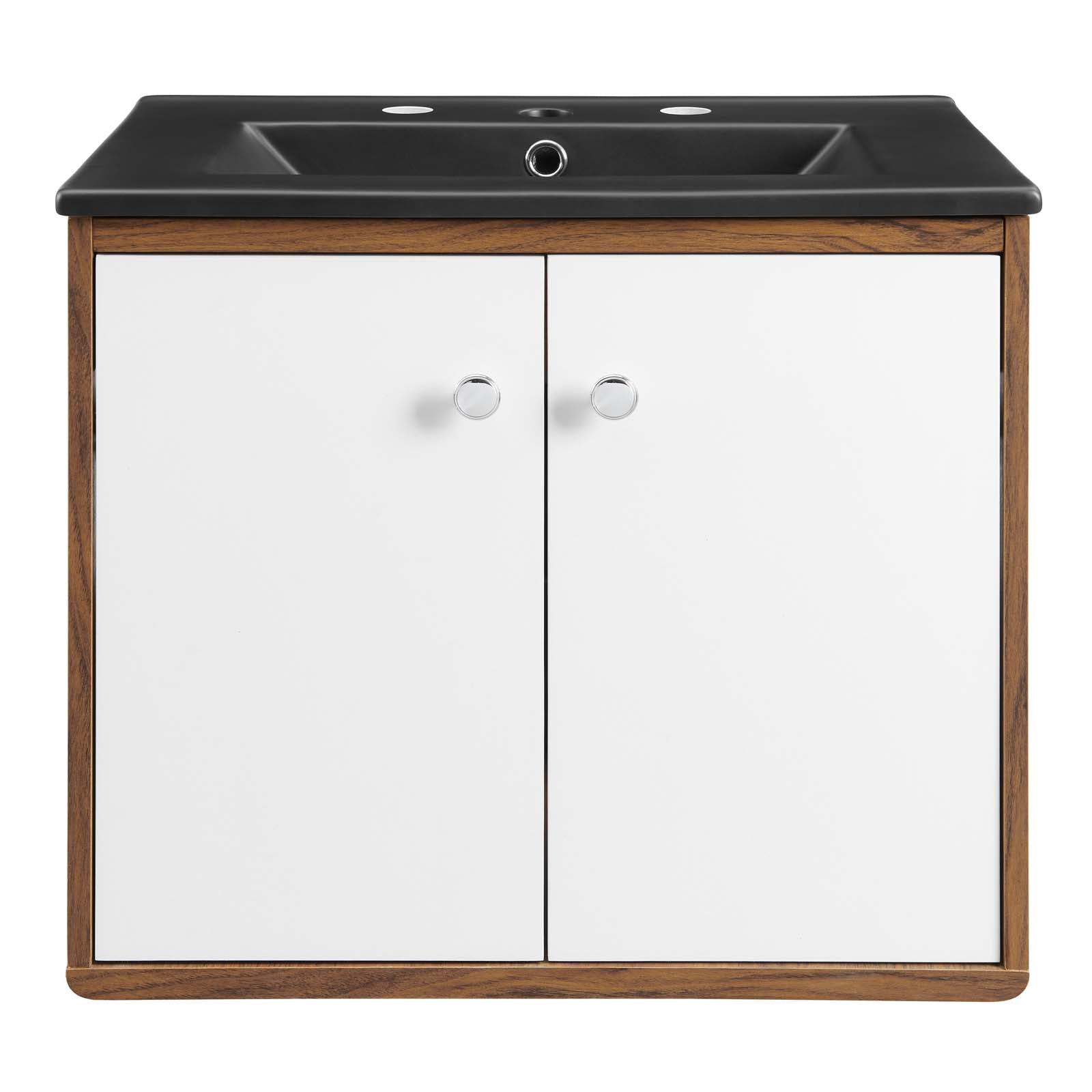 Modway Bathroom Vanity - Transmit 24" Wall-Mount Bathroom Vanity White Black