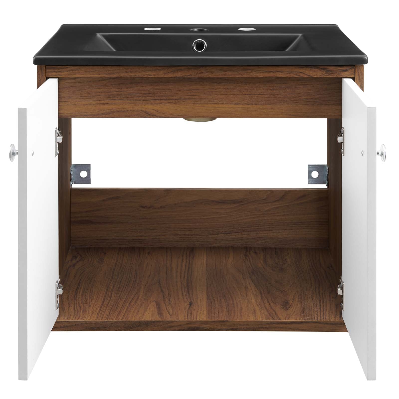 Modway Bathroom Vanity - Transmit 24" Wall-Mount Bathroom Vanity White Black