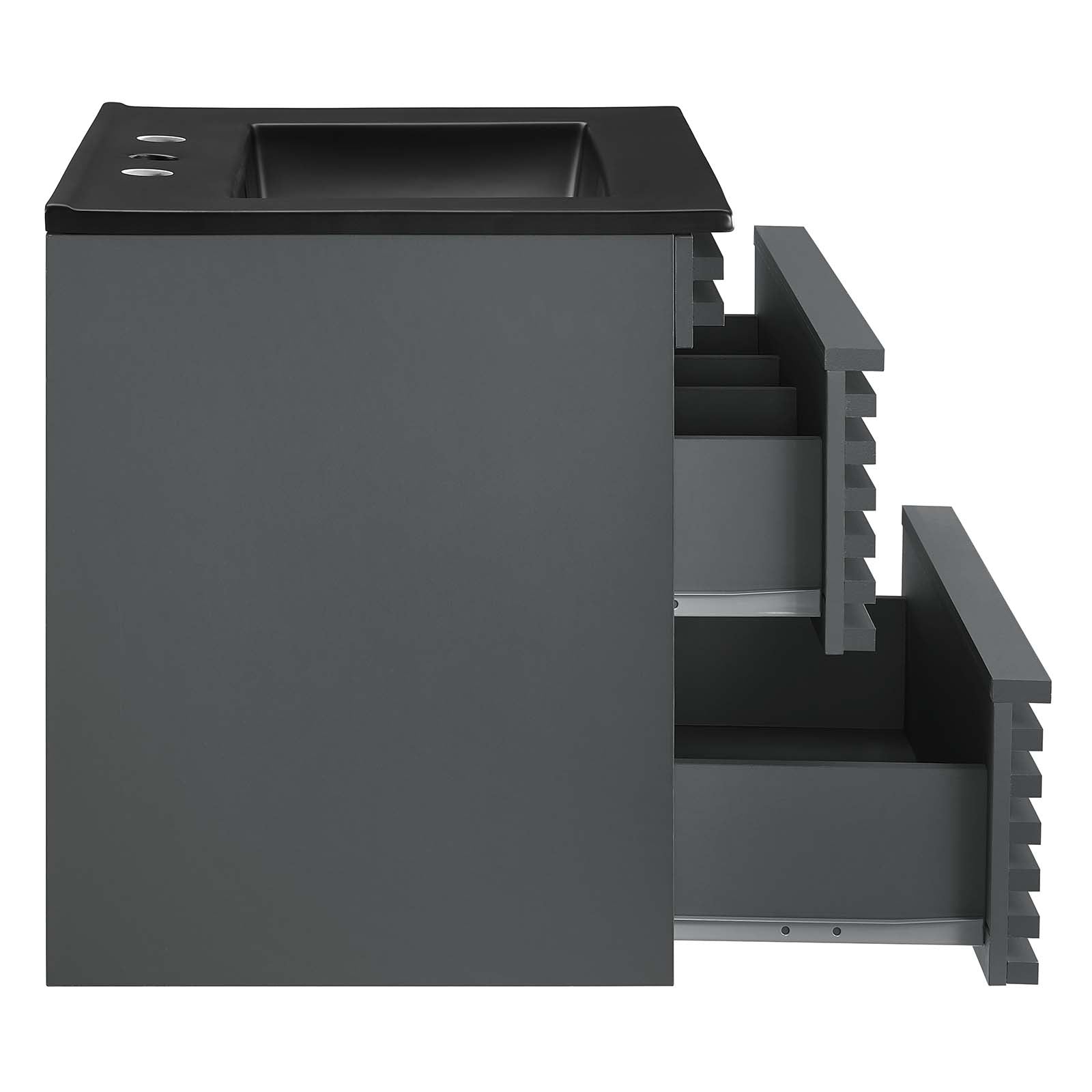 Modway Bathroom Vanity - Render 24" Wall-Mount Bathroom Vanity Gray Black