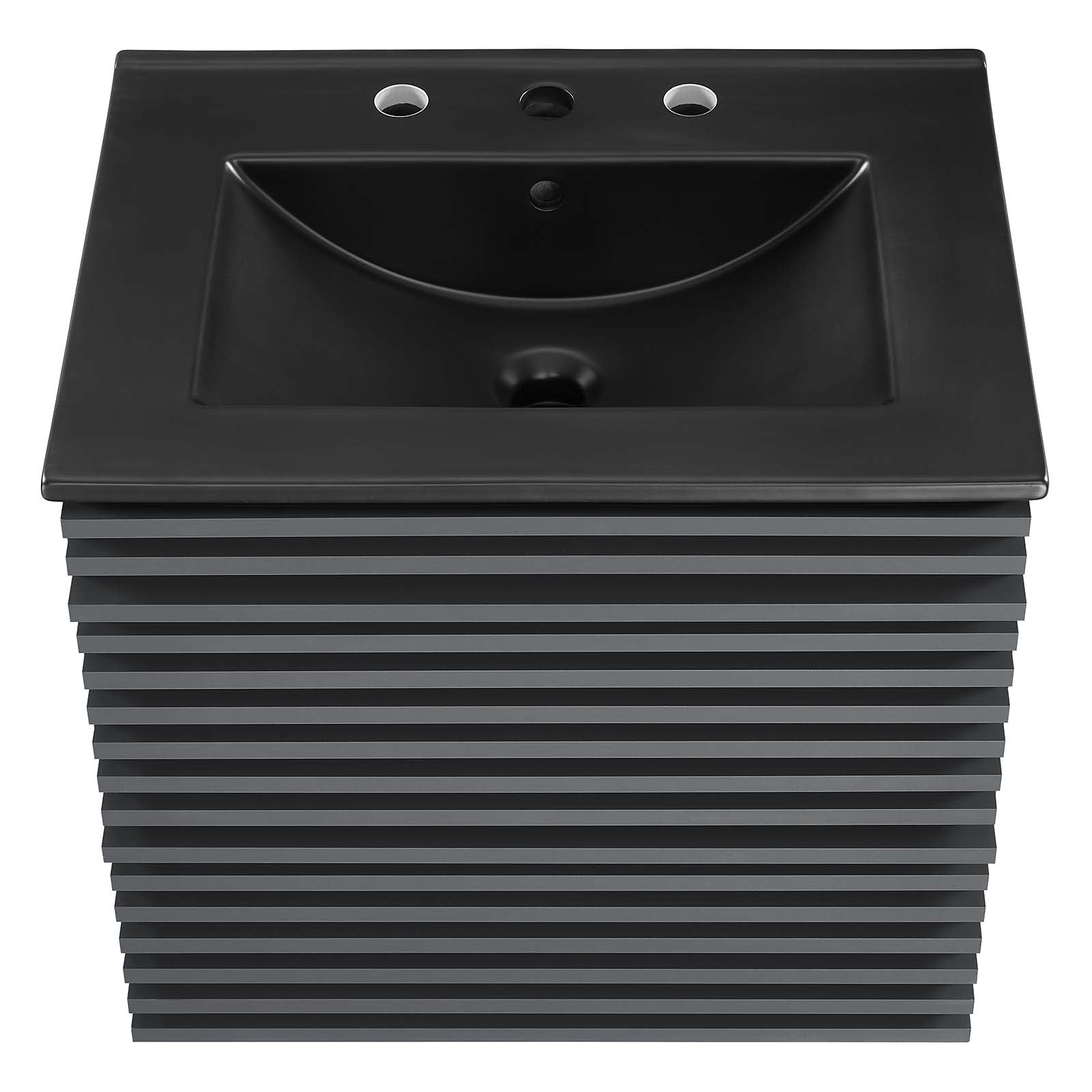 Modway Bathroom Vanity - Render 24" Wall-Mount Bathroom Vanity Gray Black