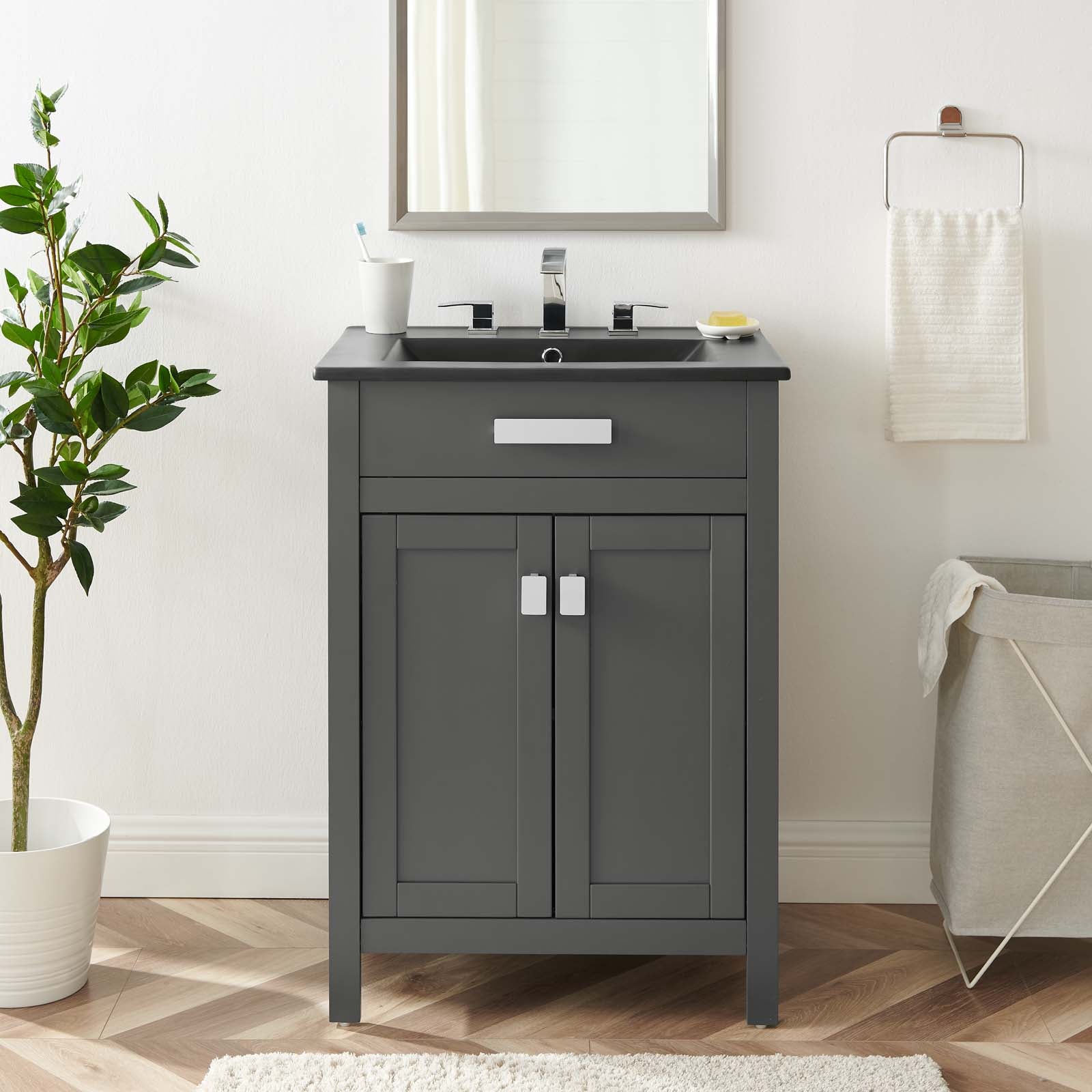 Modway Bathroom Vanity - Laguna 24" Bathroom Vanity Gray Black