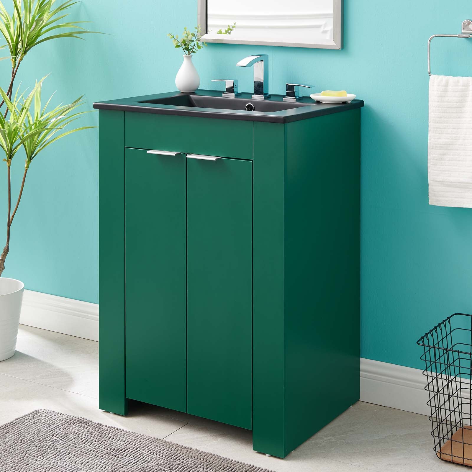 Modway Bathroom Vanity - Maybelle 24" Bathroom Vanity Green Black