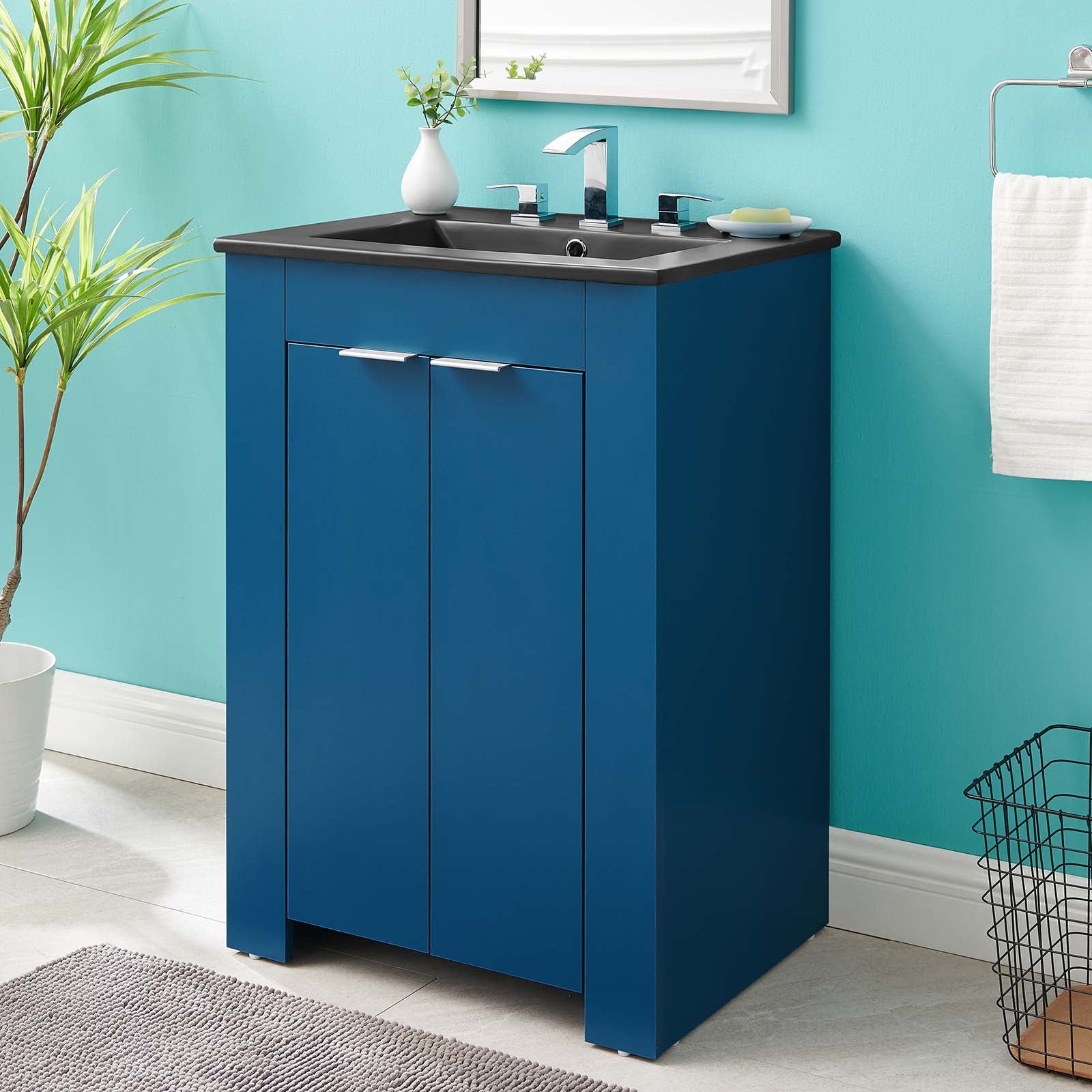 Modway Bathroom Vanity - Maybelle 24" Bathroom Vanity Navy Black