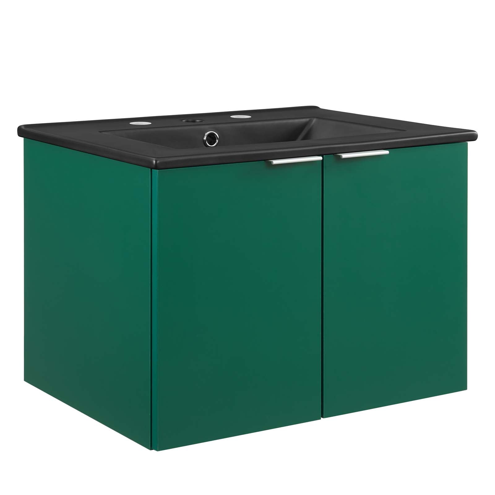 Modway Bathroom Vanity - Maybelle 24" Wall-Mount Bathroom Vanity Green Black