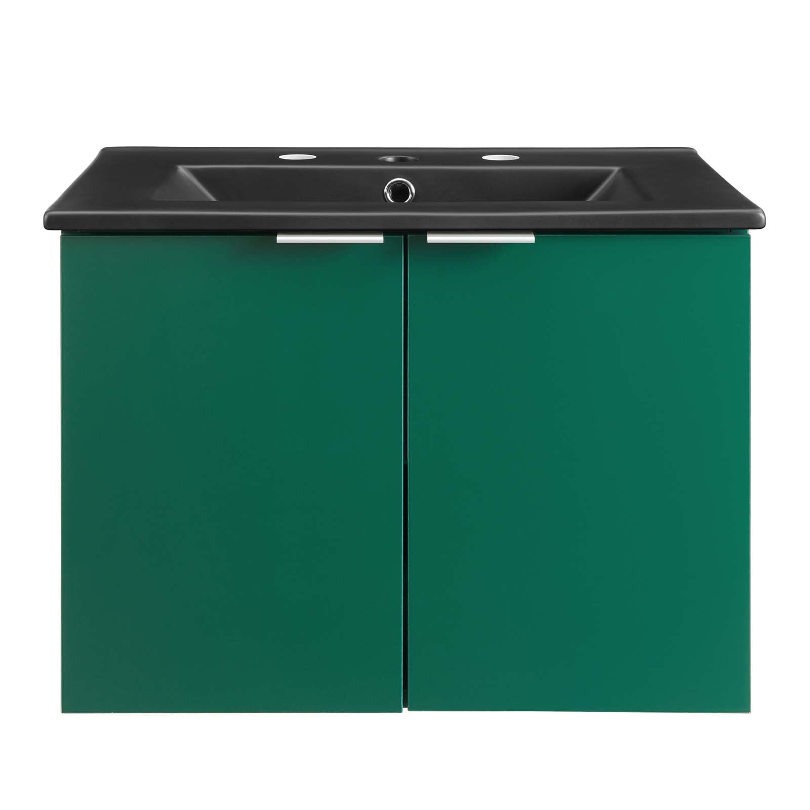 Modway Bathroom Vanity - Maybelle 24" Wall-Mount Bathroom Vanity Green Black
