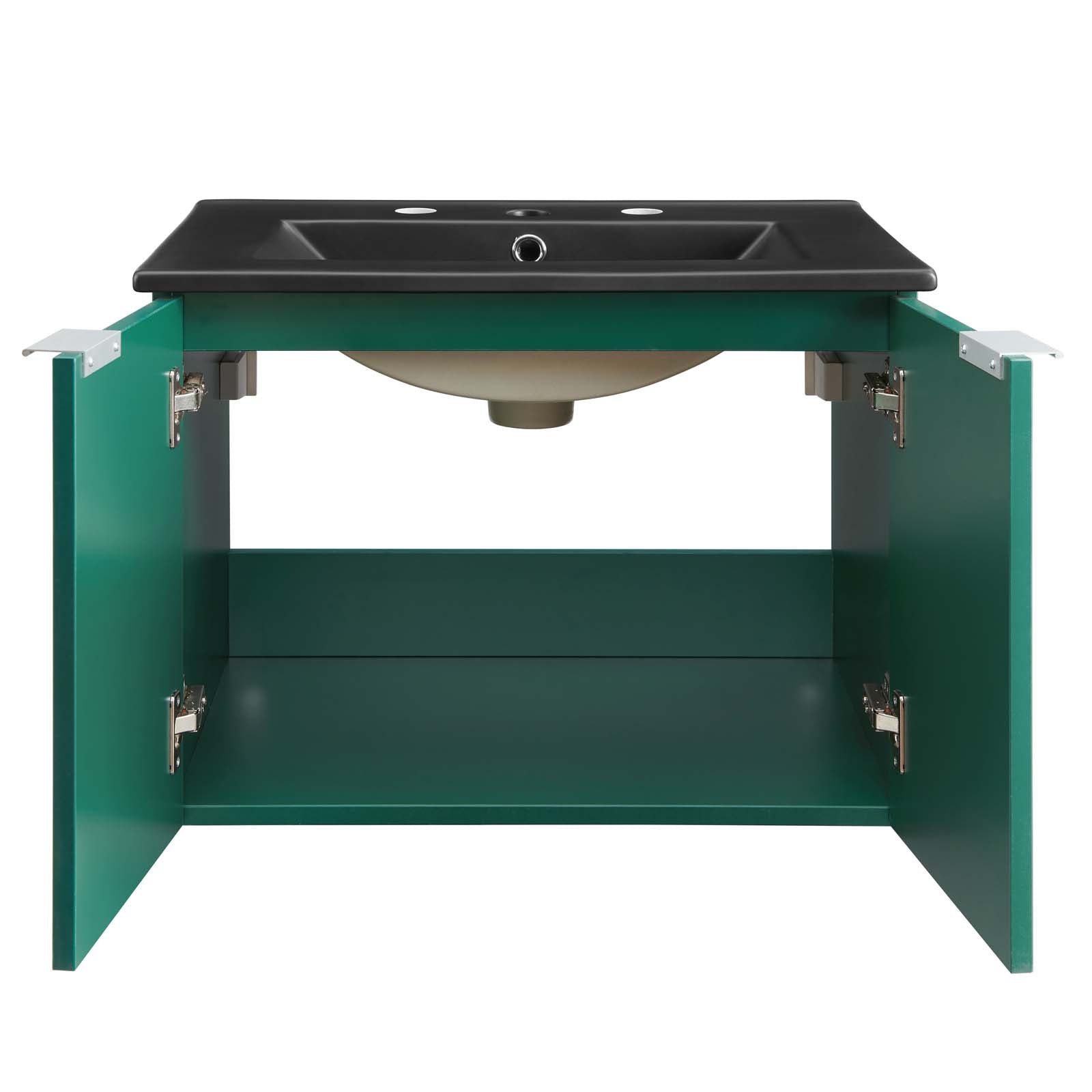 Modway Bathroom Vanity - Maybelle 24" Wall-Mount Bathroom Vanity Green Black