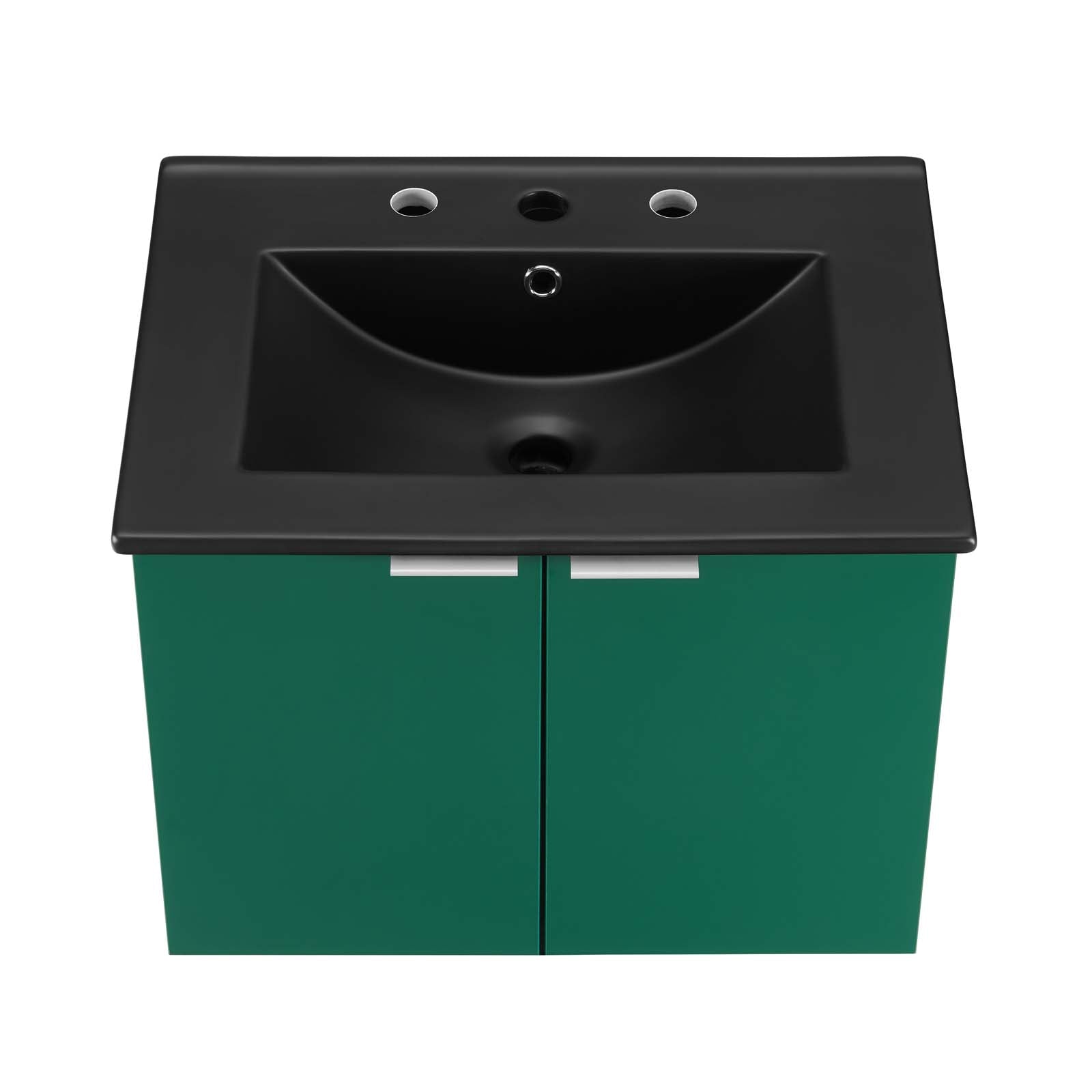 Modway Bathroom Vanity - Maybelle 24" Wall-Mount Bathroom Vanity Green Black