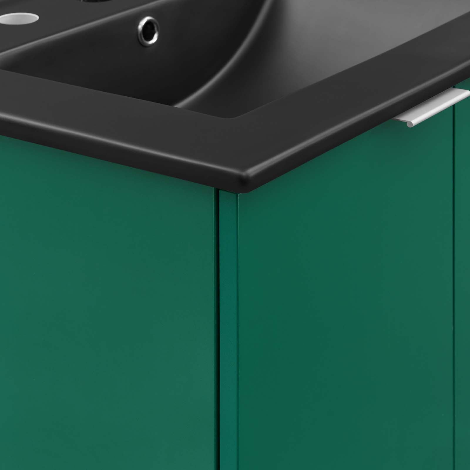 Modway Bathroom Vanity - Maybelle 24" Wall-Mount Bathroom Vanity Green Black