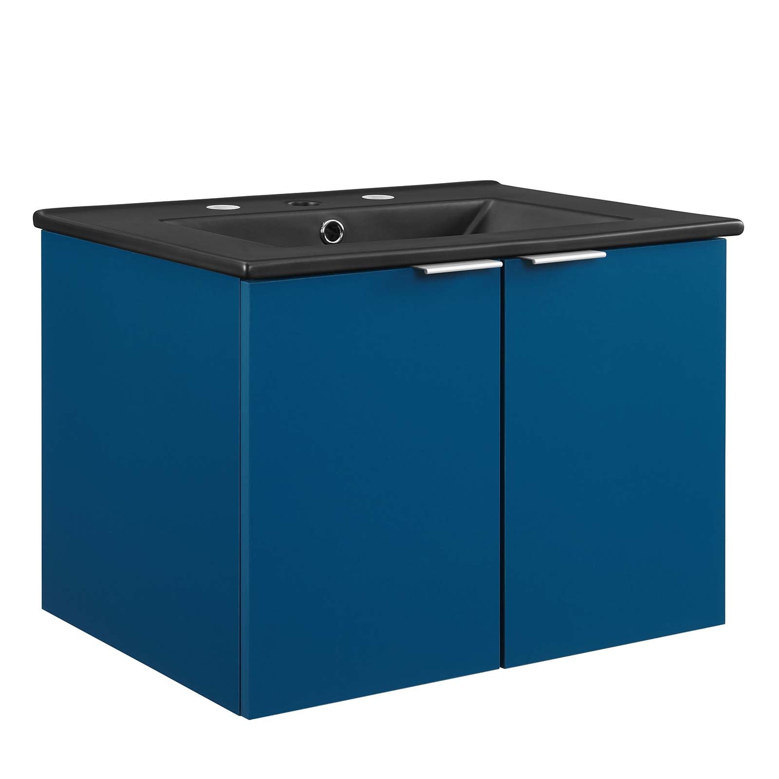 Modway Bathroom Vanity - Maybelle 24" Wall-Mount Bathroom Vanity Navy Black