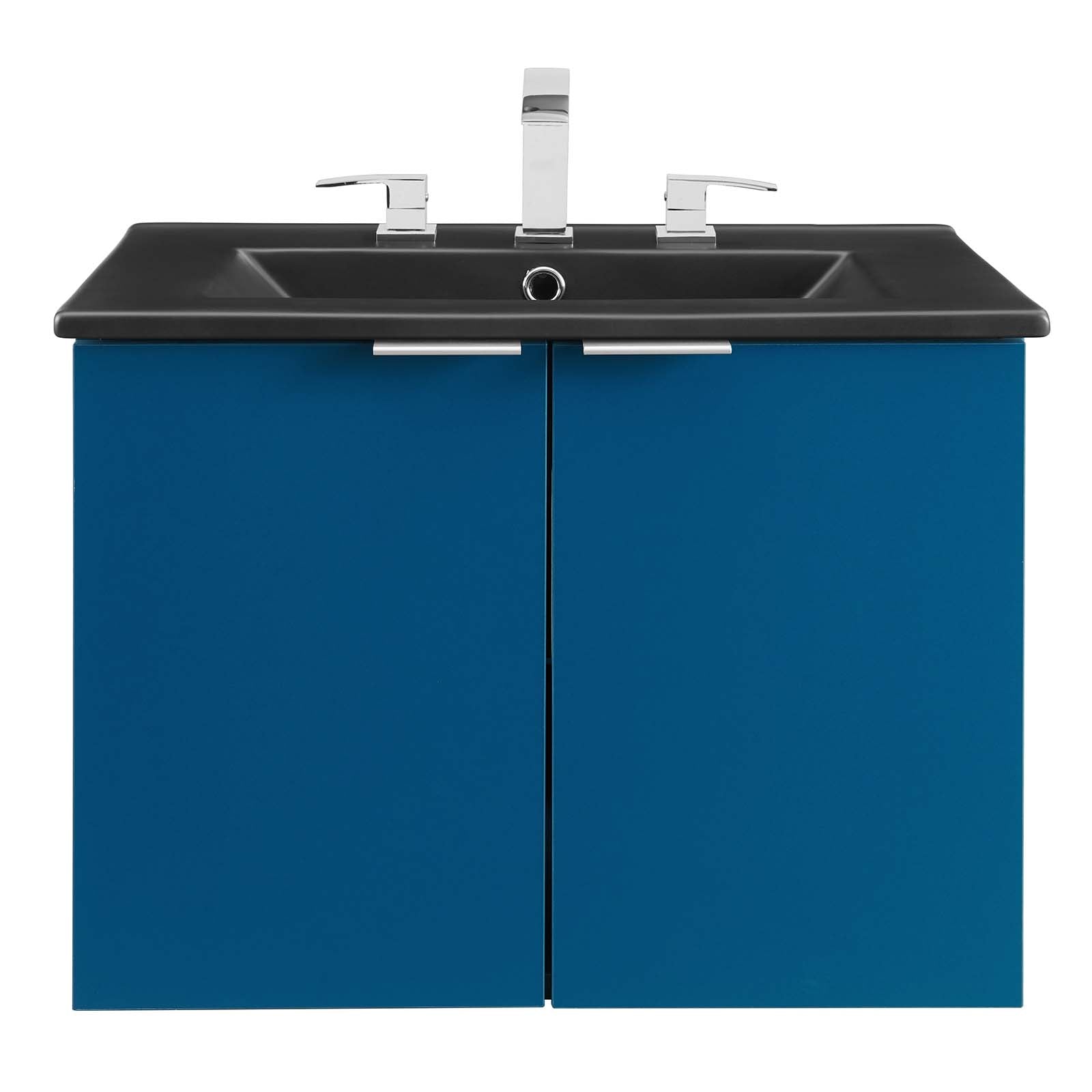 Modway Bathroom Vanity - Maybelle 24" Wall-Mount Bathroom Vanity Navy Black