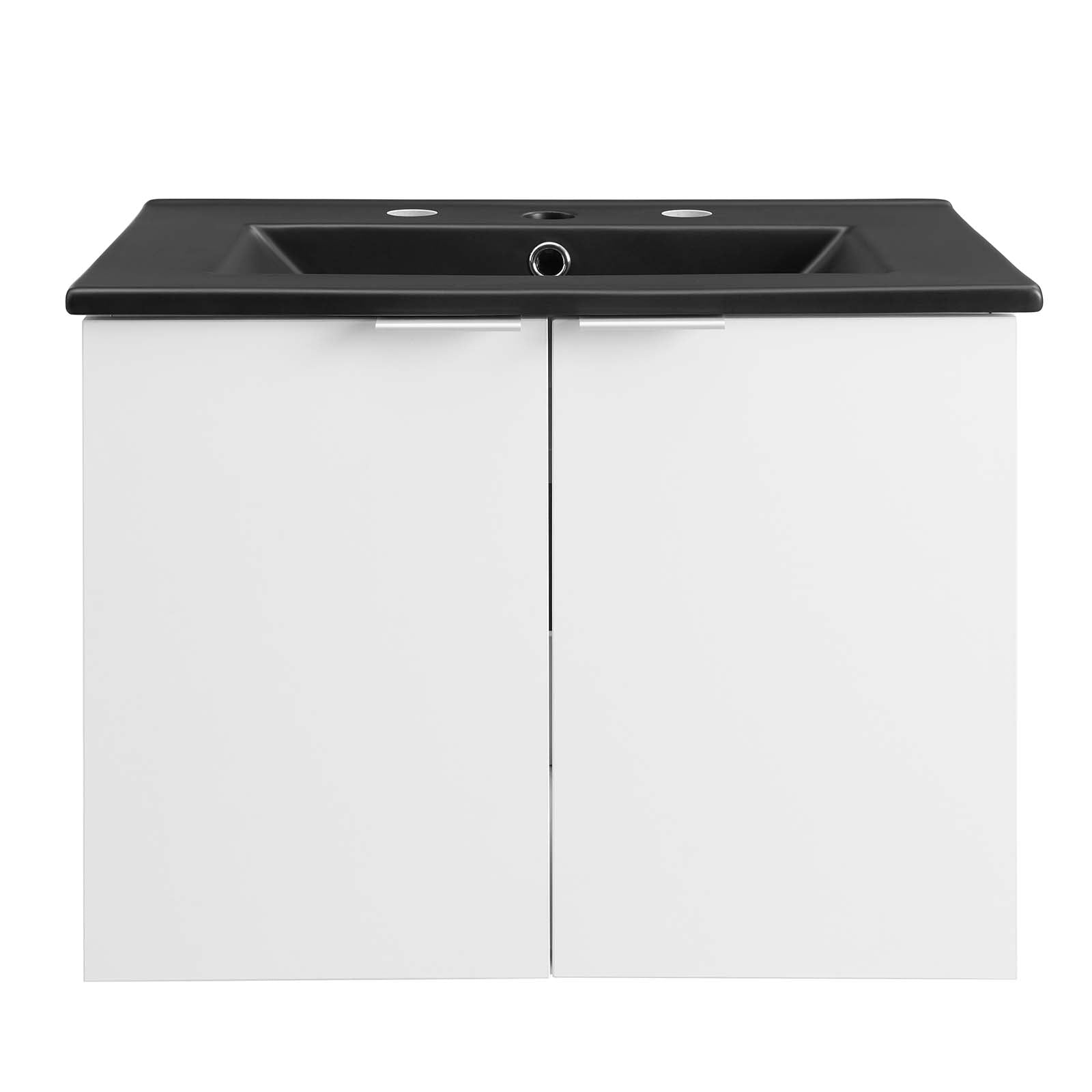 Modway Bathroom Vanity - Maybelle 24" Wall-Mount Bathroom Vanity White Black