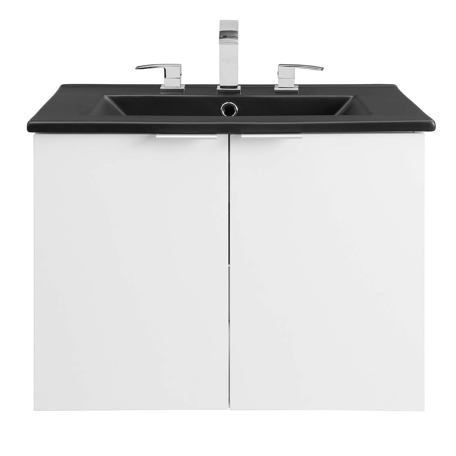 Modway Bathroom Vanity - Maybelle 24" Wall-Mount Bathroom Vanity White Black