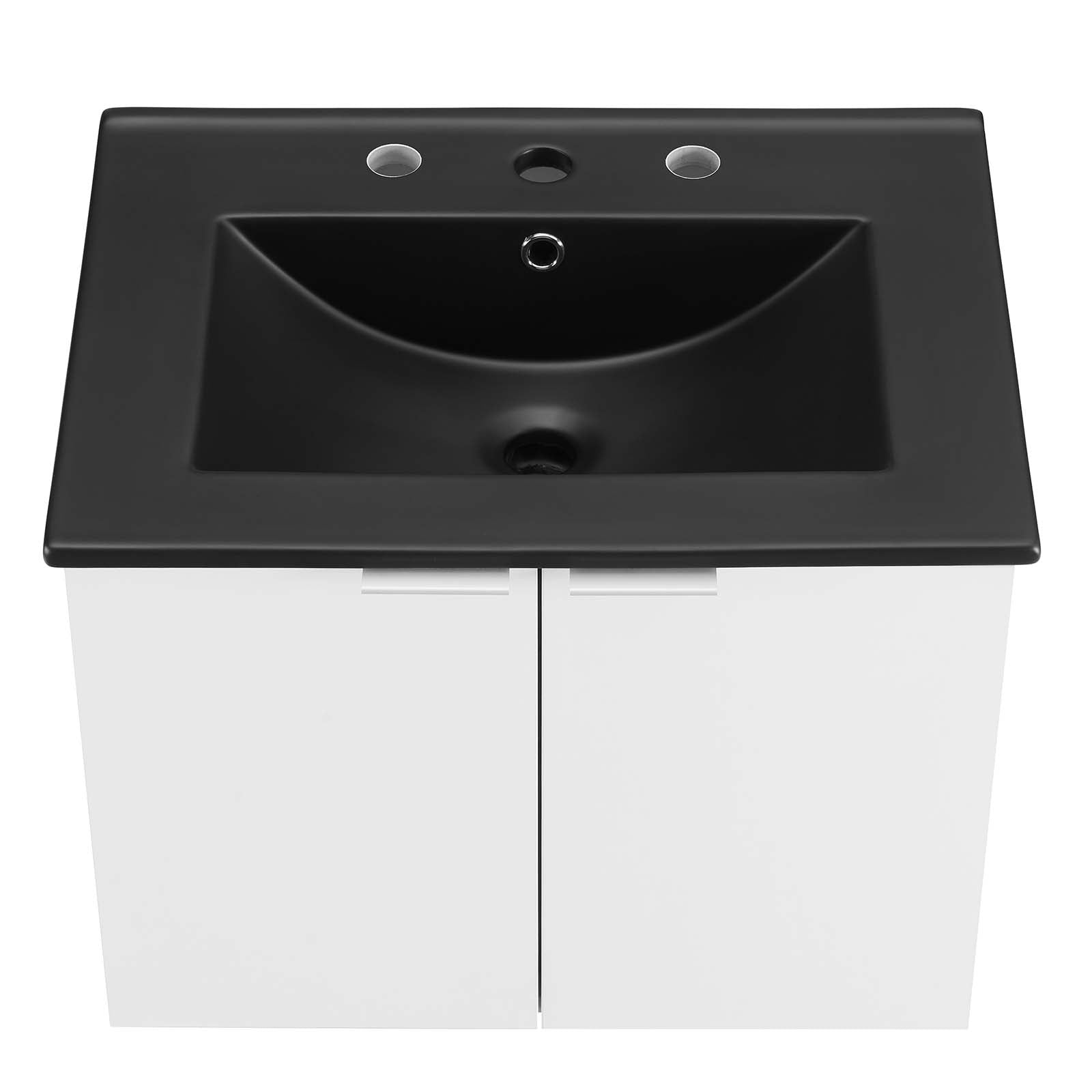 Modway Bathroom Vanity - Maybelle 24" Wall-Mount Bathroom Vanity White Black