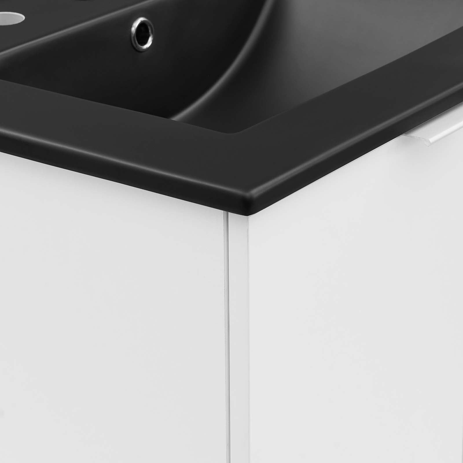 Modway Bathroom Vanity - Maybelle 24" Wall-Mount Bathroom Vanity White Black