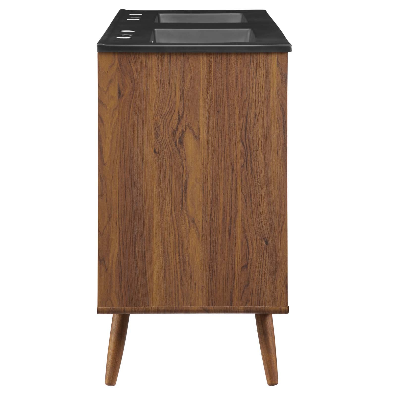 Modway Bathroom Vanity - Transmit 48" Double Sink Bathroom Vanity Walnut Black