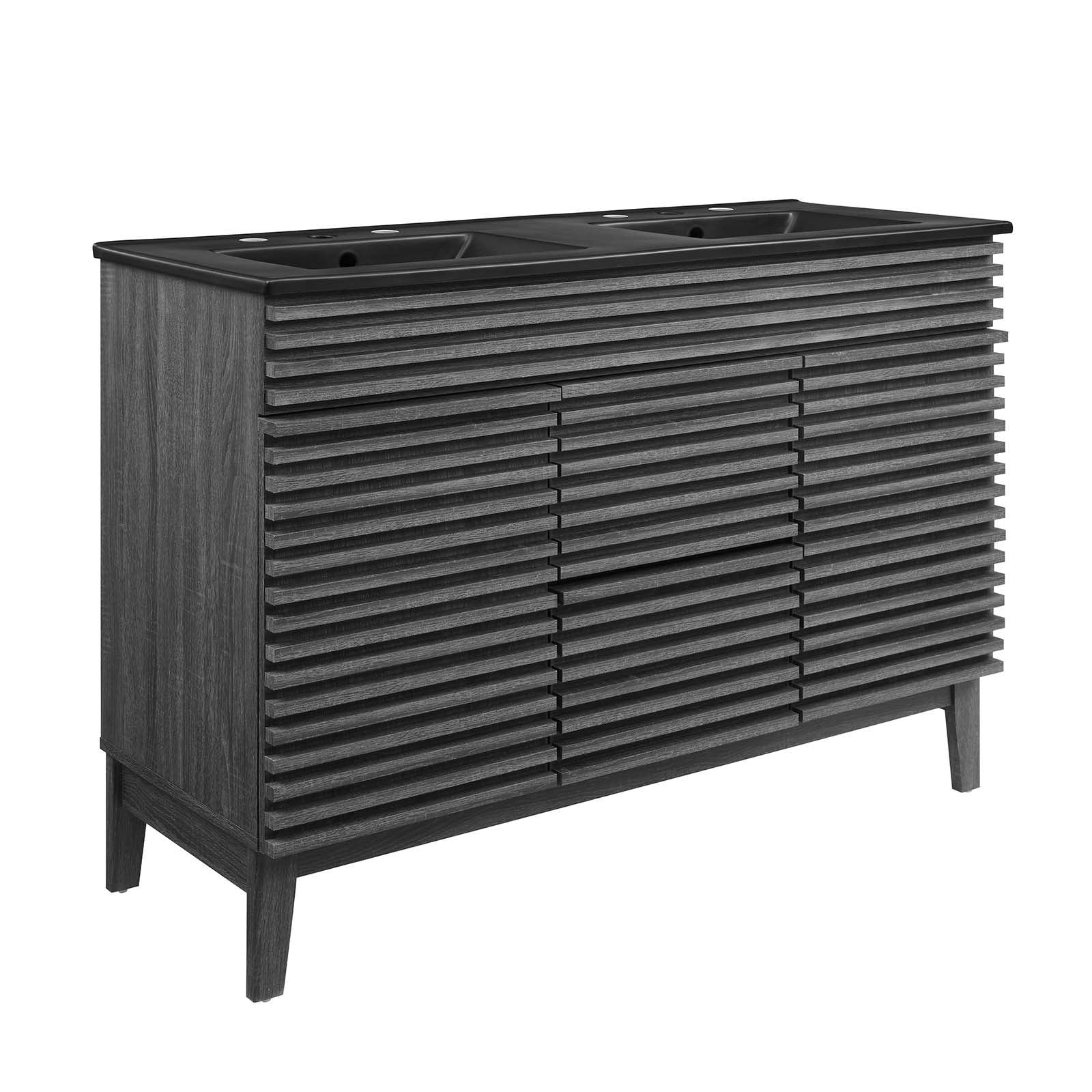 Modway Bathroom Vanity - Render-48"-Double-Sink-Bathroom-Vanity-Charcoal-Black