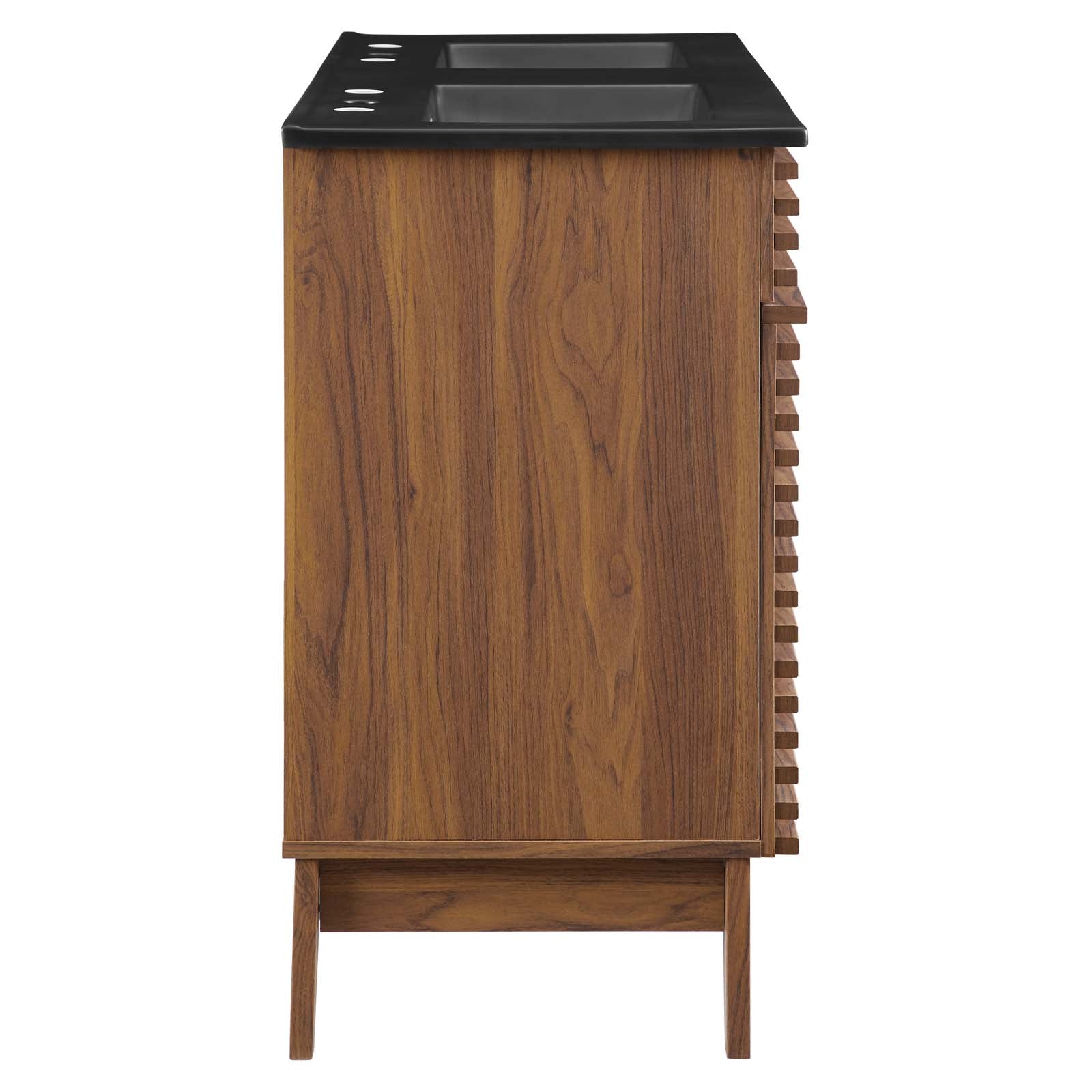 Modway Bathroom Vanity - Render 48" Double Sink Bathroom Vanity Walnut Black