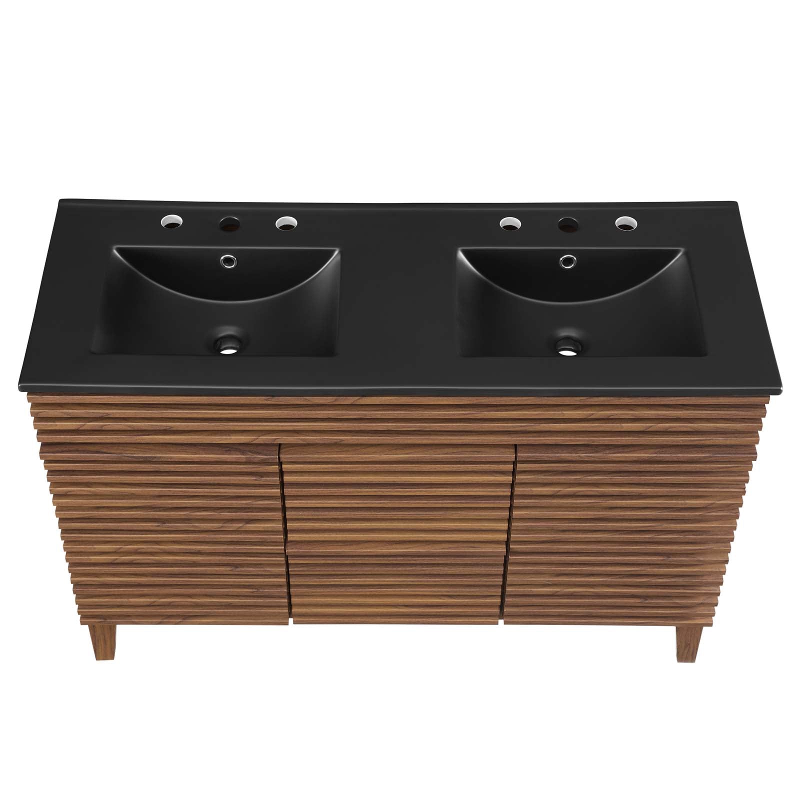 Modway Bathroom Vanity - Render 48" Double Sink Bathroom Vanity Walnut Black