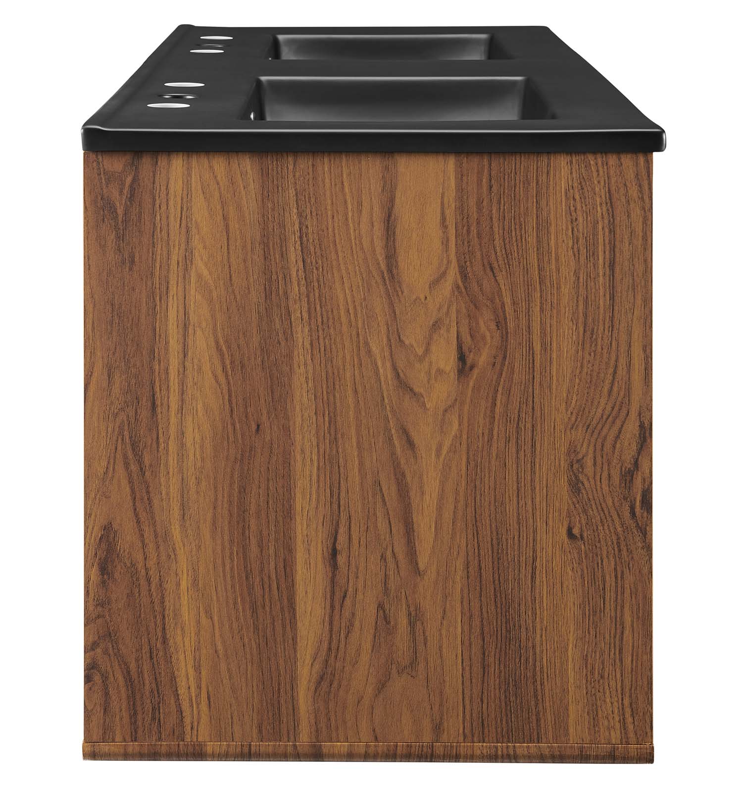 Modway Bathroom Vanity - Transmit 48" Wall-Mount Bathroom Vanity Walnut Black
