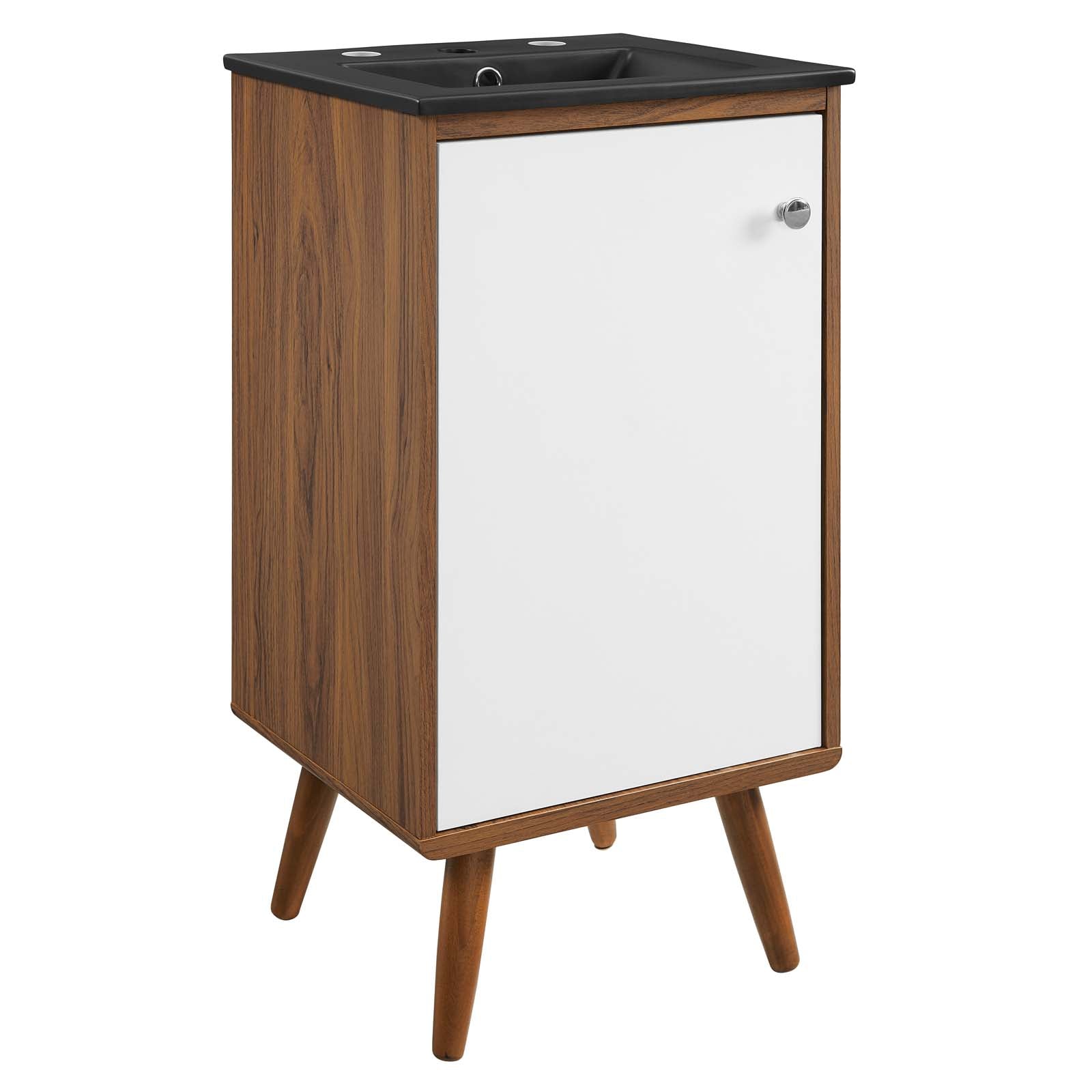 Modway Bathroom Vanity - Transmit-18"-Bathroom-Vanity-Walnut-Black