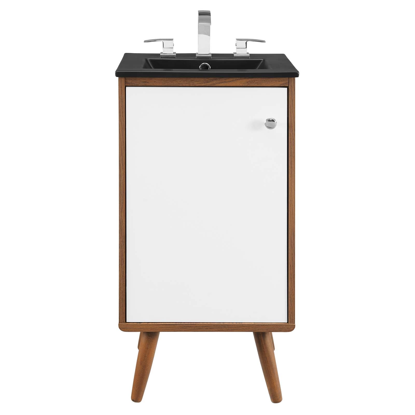 Modway Bathroom Vanity - Transmit-18"-Bathroom-Vanity-Walnut-Black