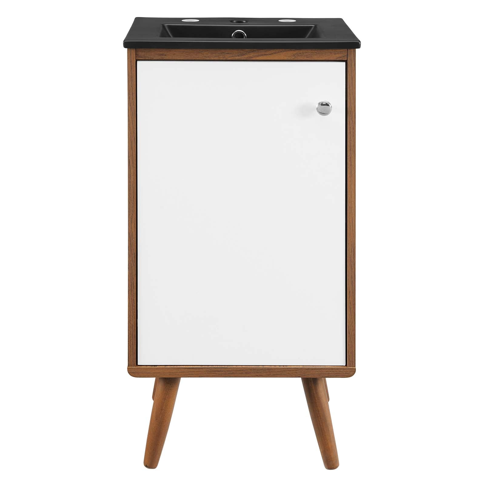 Modway Bathroom Vanity - Transmit-18"-Bathroom-Vanity-Walnut-Black