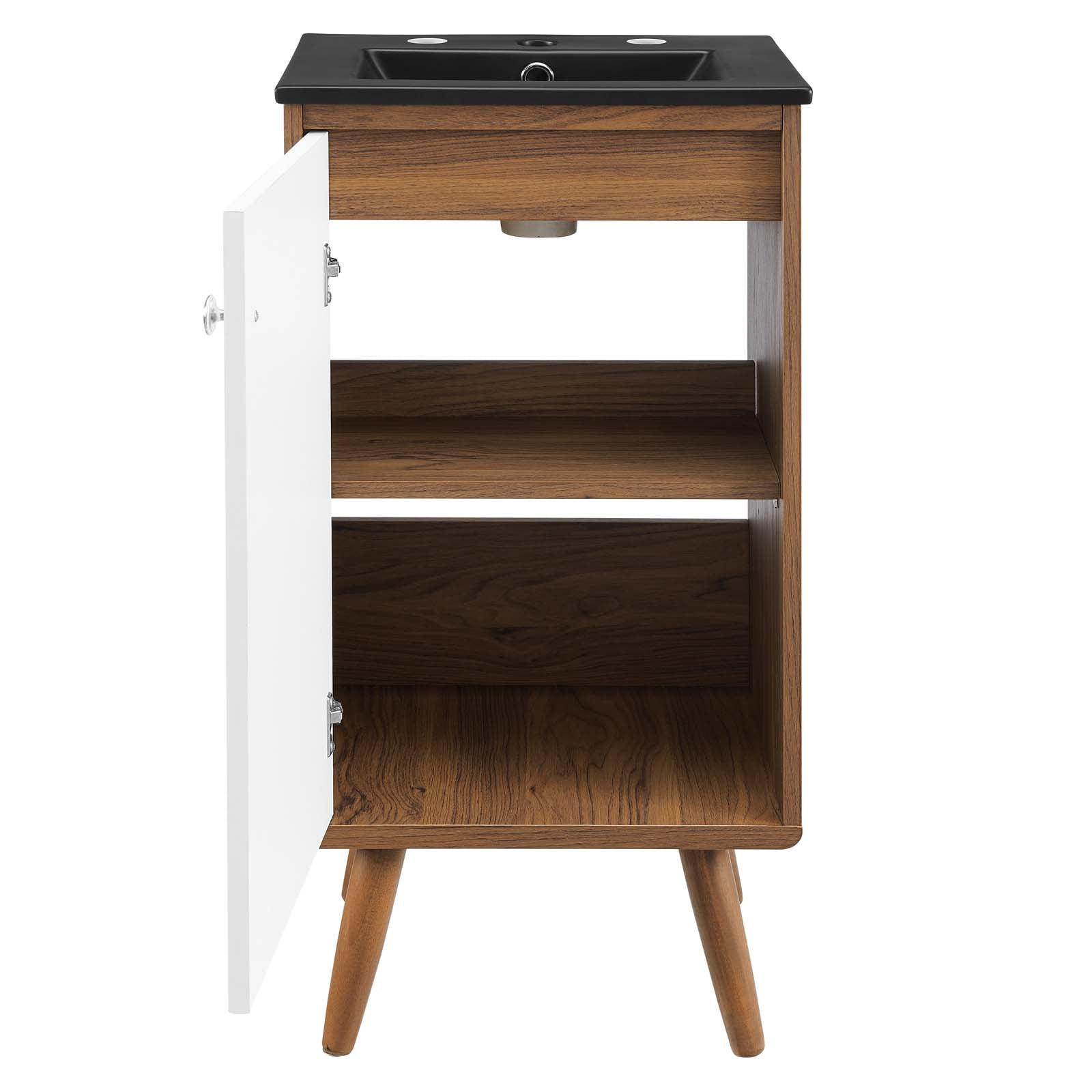 Modway Bathroom Vanity - Transmit-18"-Bathroom-Vanity-Walnut-Black