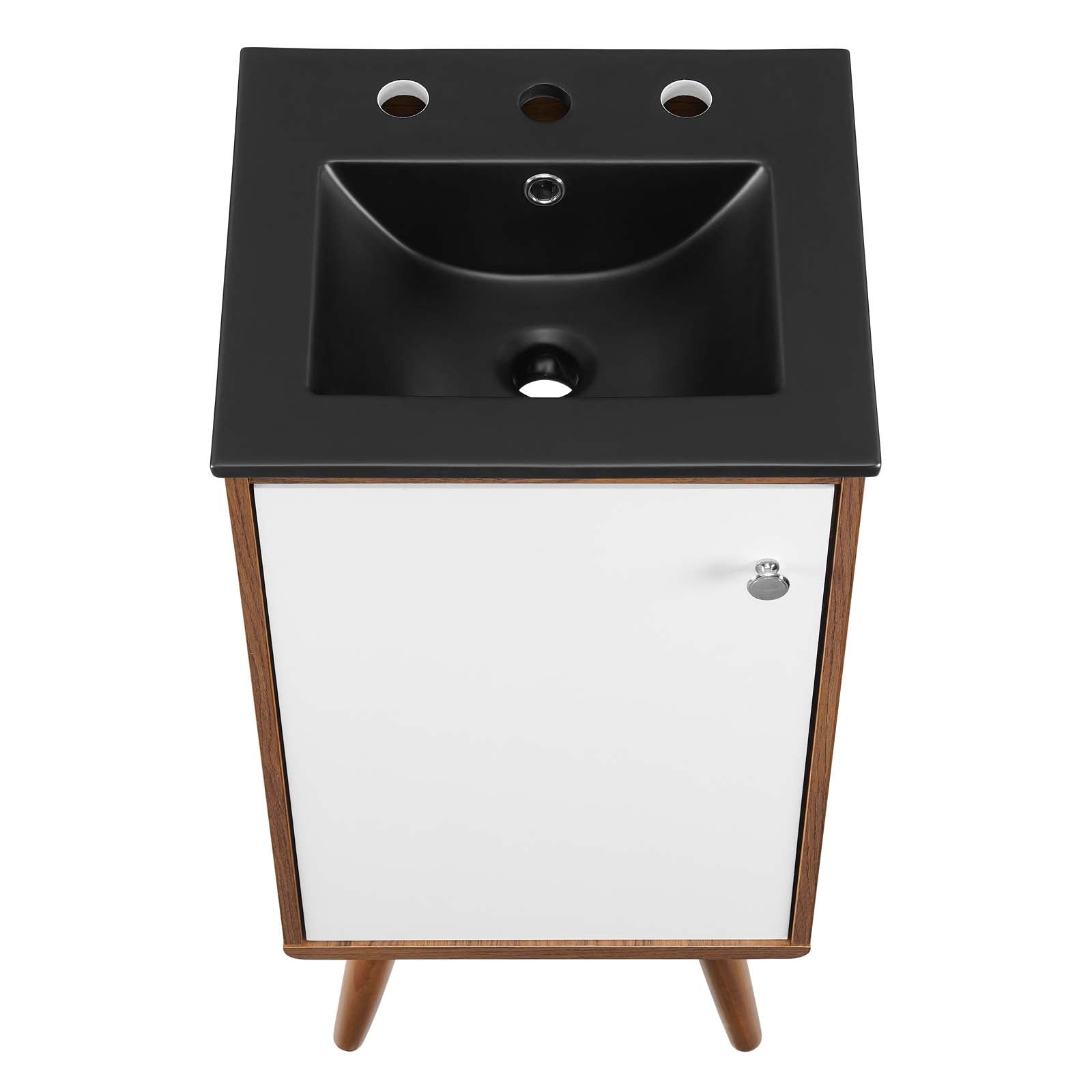 Modway Bathroom Vanity - Transmit-18"-Bathroom-Vanity-Walnut-Black