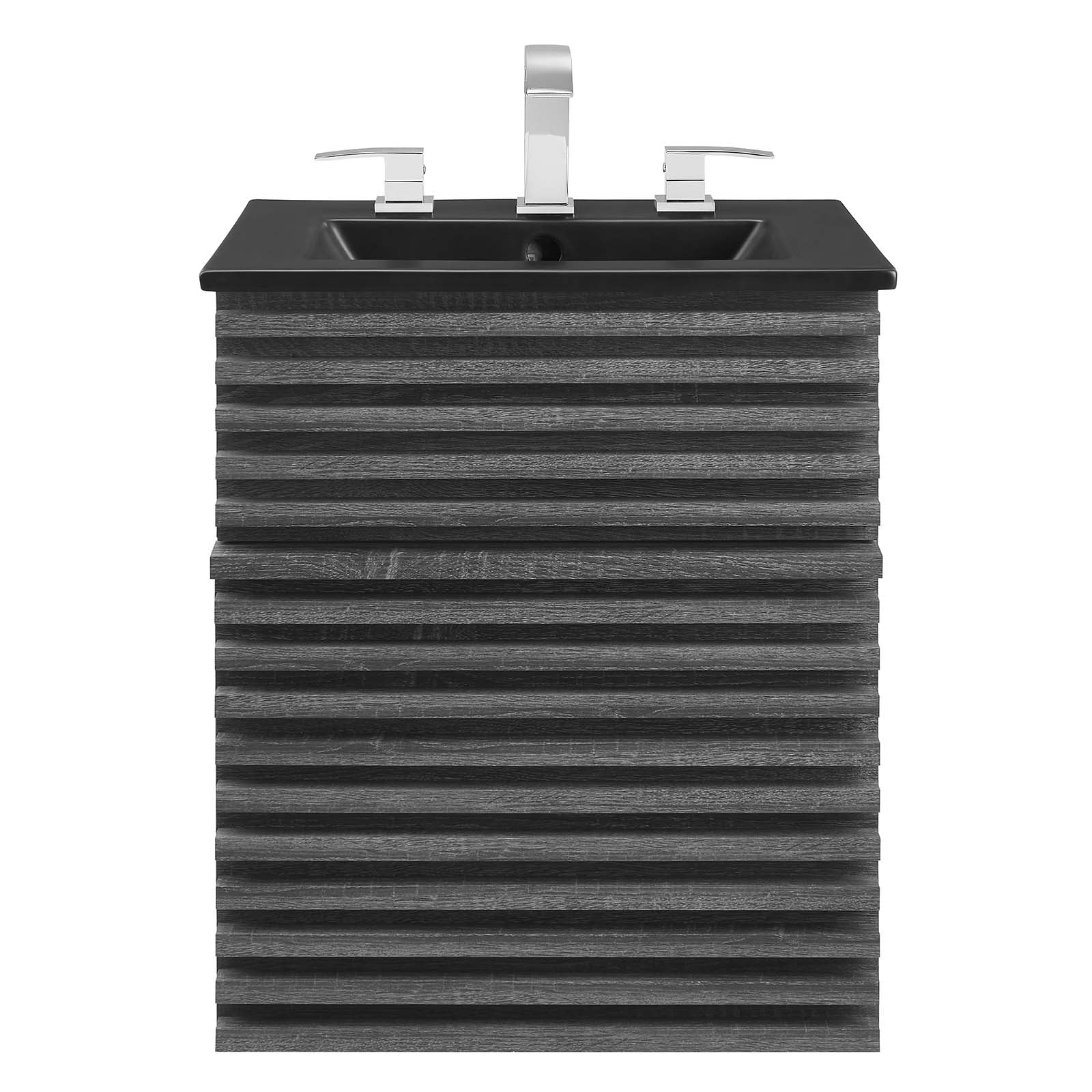 Modway Bathroom Vanity - Render 18" Wall-Mount Bathroom Vanity Charcoal Black