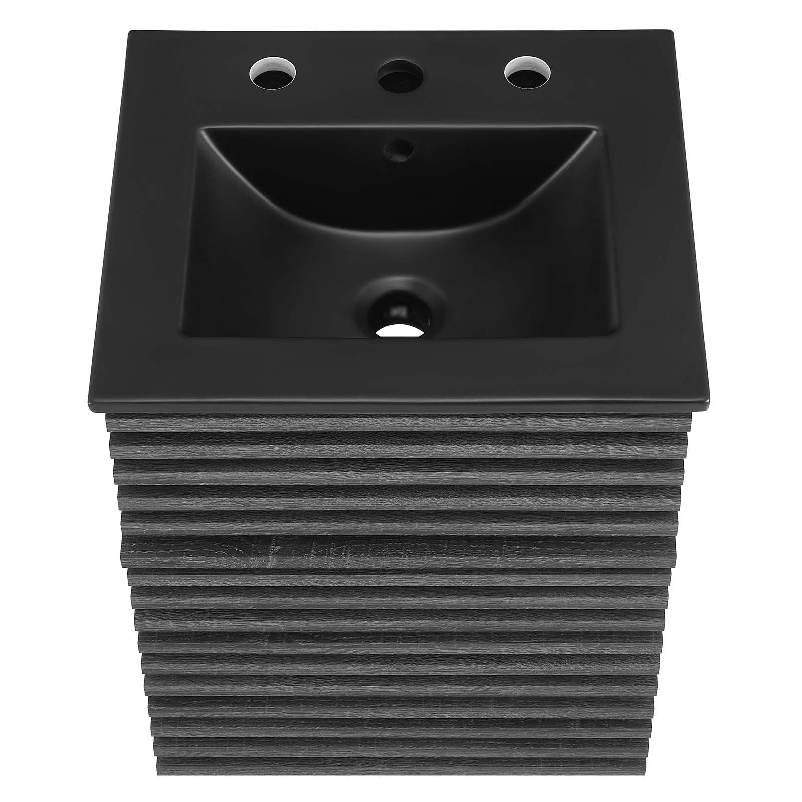 Modway Bathroom Vanity - Render 18" Wall-Mount Bathroom Vanity Charcoal Black