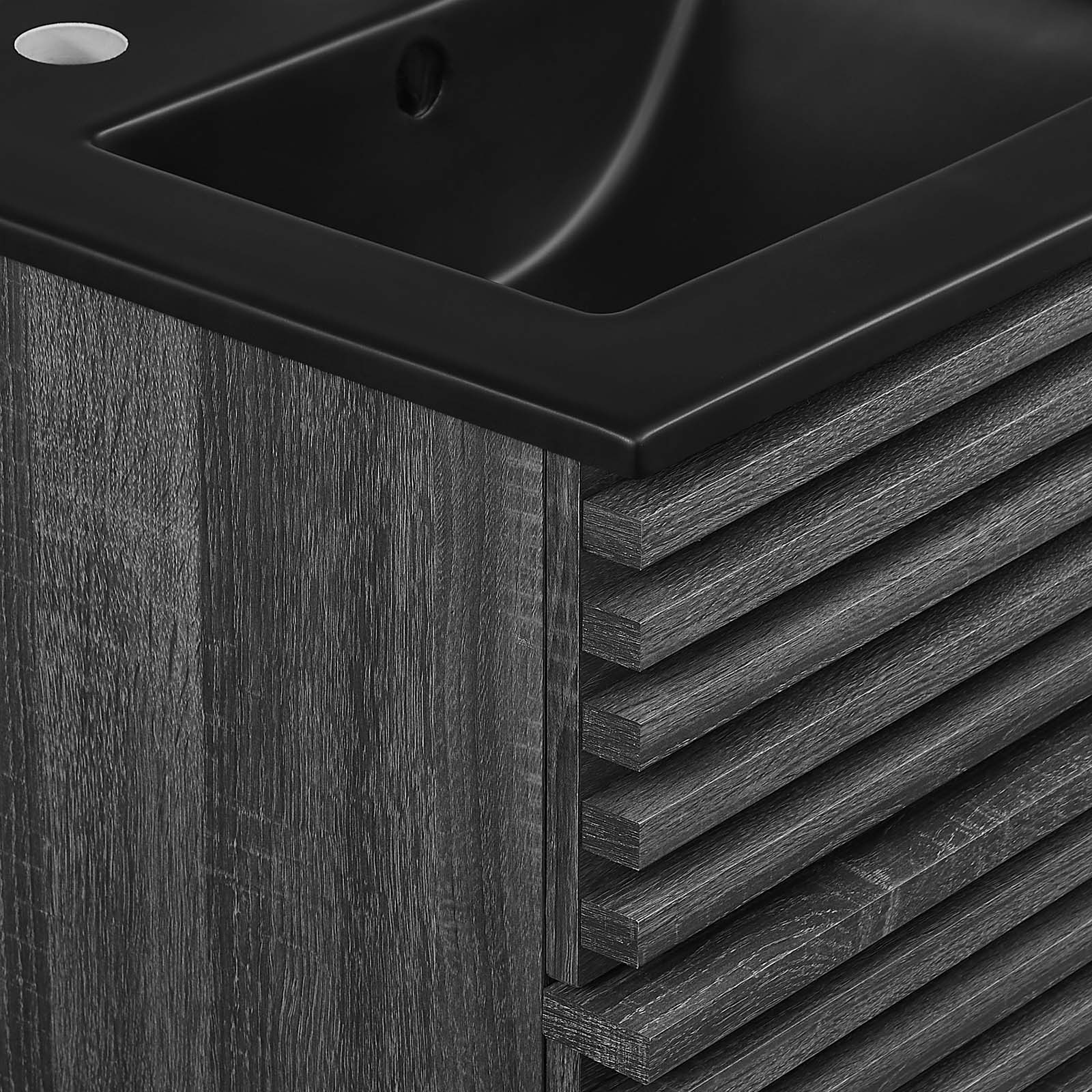 Modway Bathroom Vanity - Render 18" Wall-Mount Bathroom Vanity Charcoal Black
