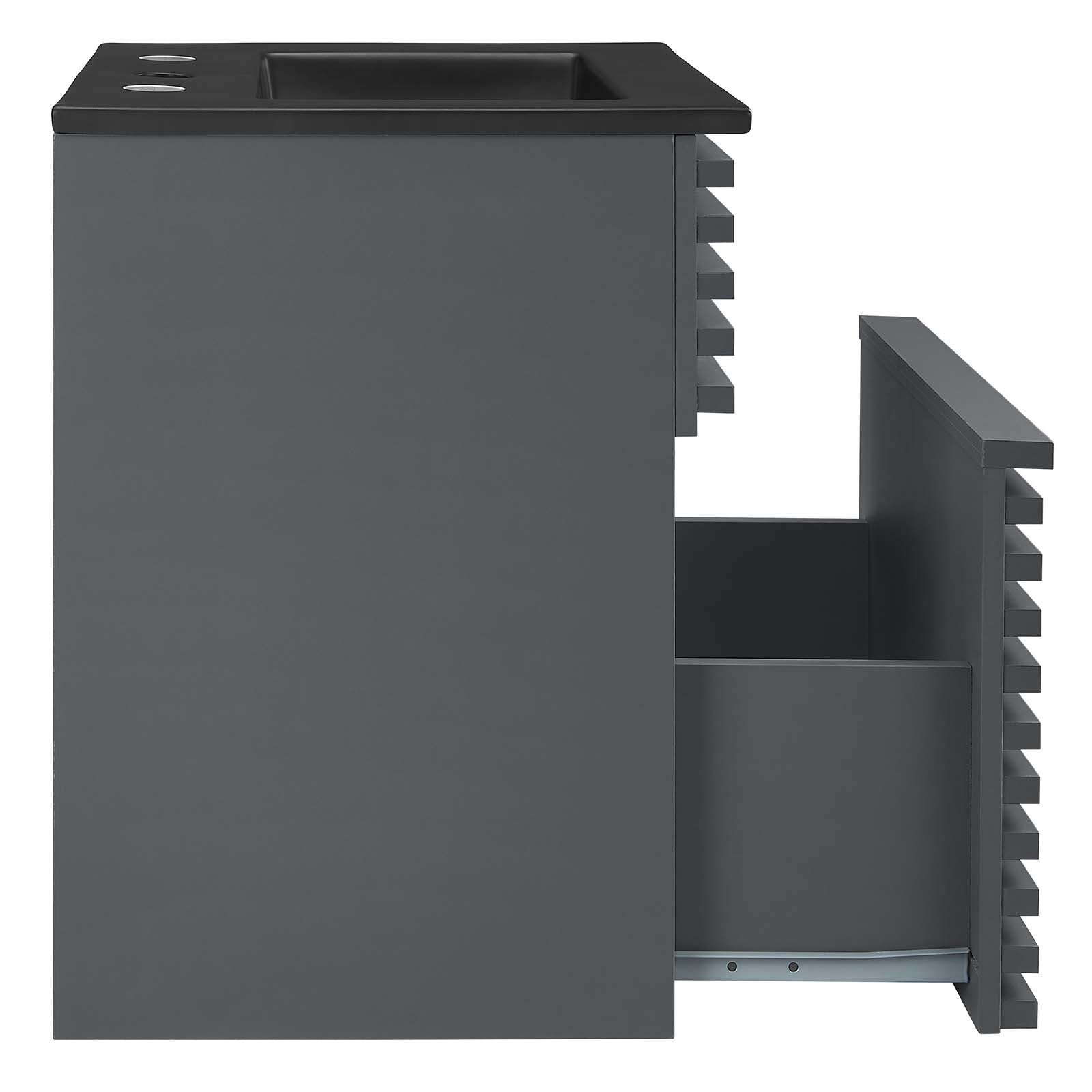 Modway Bathroom Vanity - Render 18" Wall-Mount Bathroom Vanity Gray Black