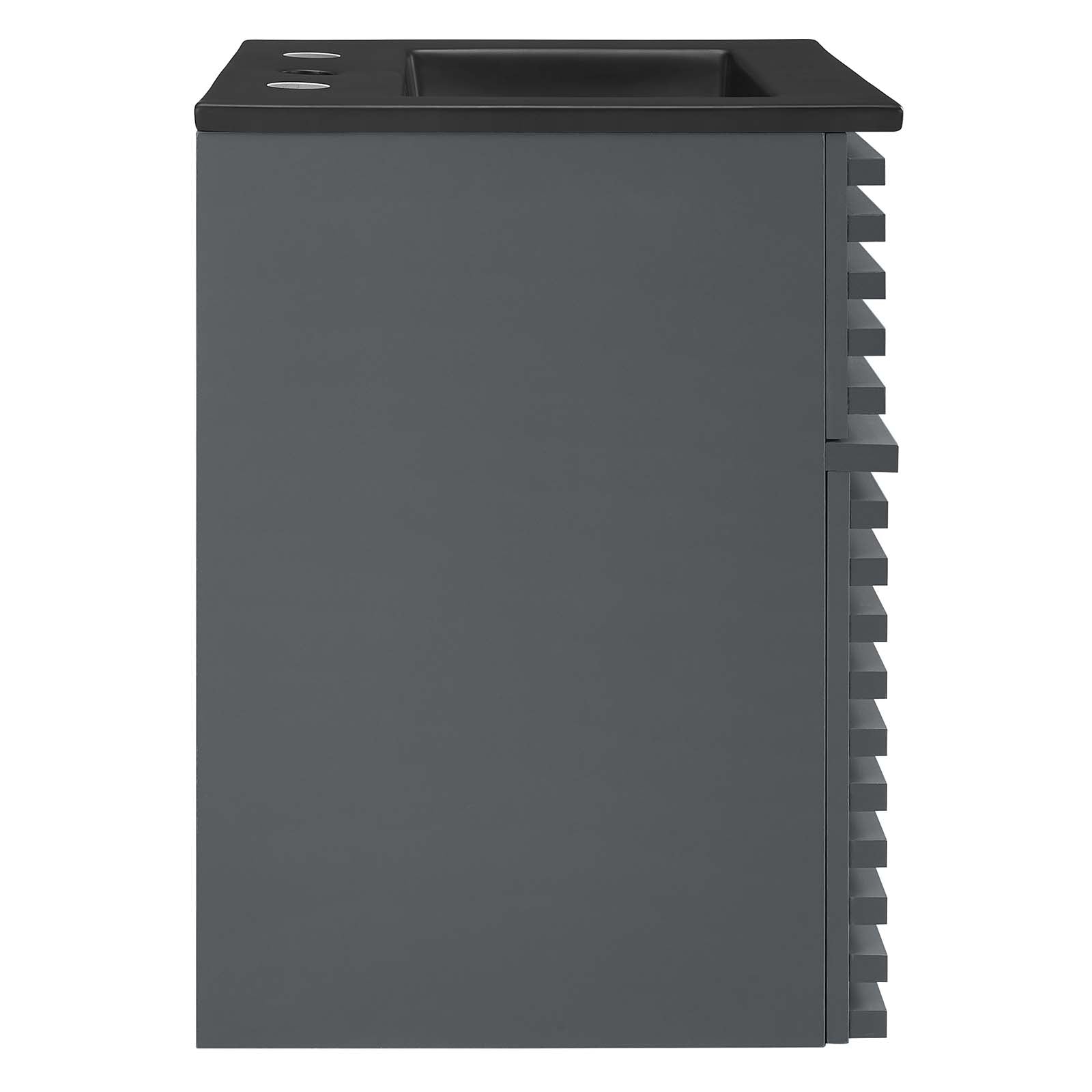 Modway Bathroom Vanity - Render 18" Wall-Mount Bathroom Vanity Gray Black