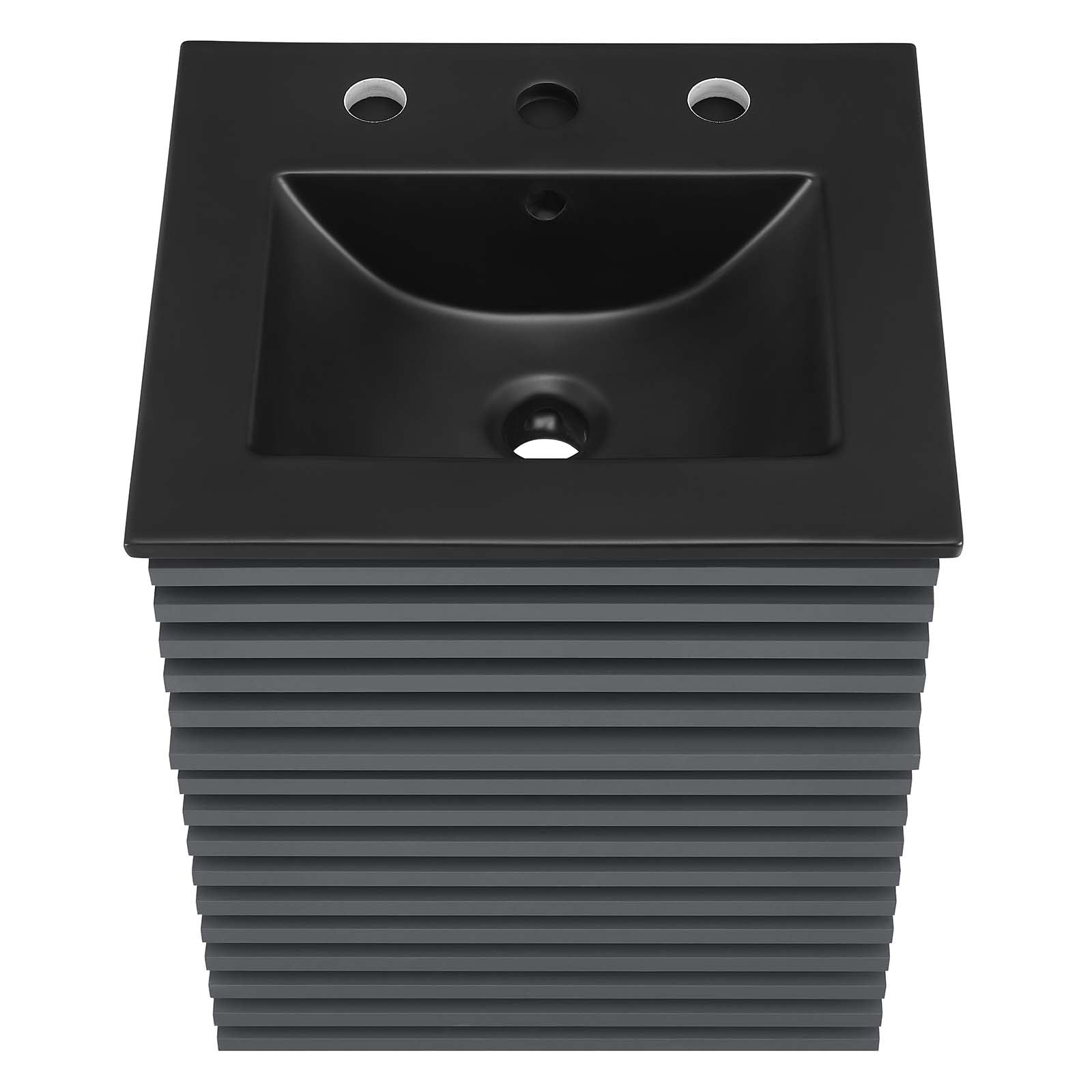 Modway Bathroom Vanity - Render 18" Wall-Mount Bathroom Vanity Gray Black