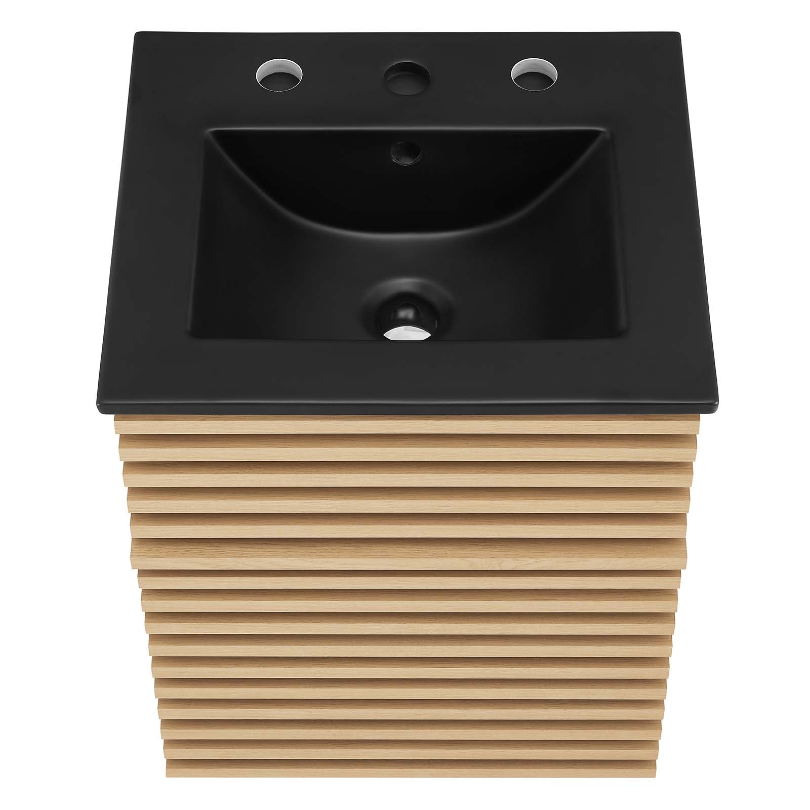 Modway Bathroom Vanity - Render 18" Wall-Mount Bathroom Vanity Oak Black