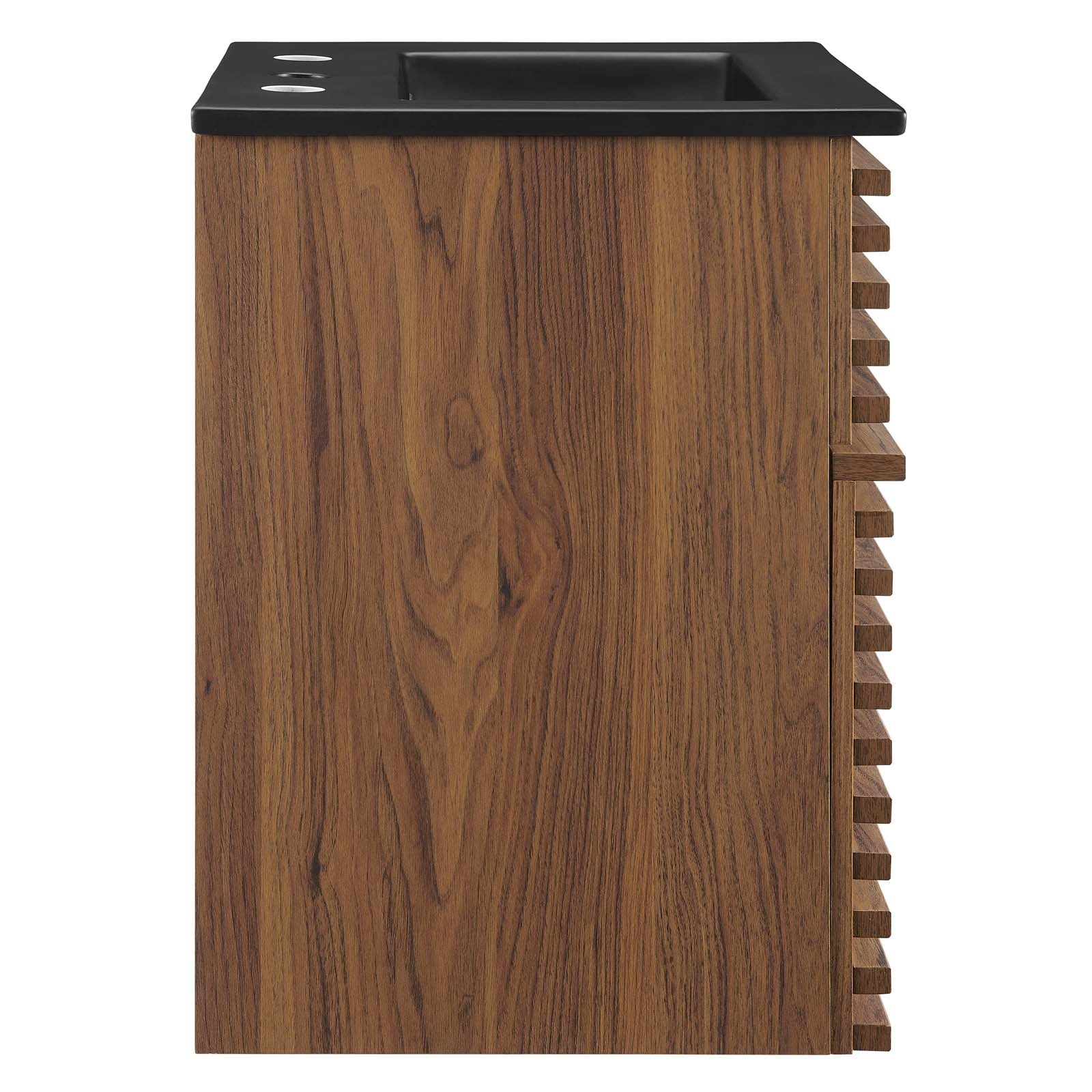 Modway Bathroom Vanity - Render 18" Wall-Mount Bathroom Vanity Walnut Black