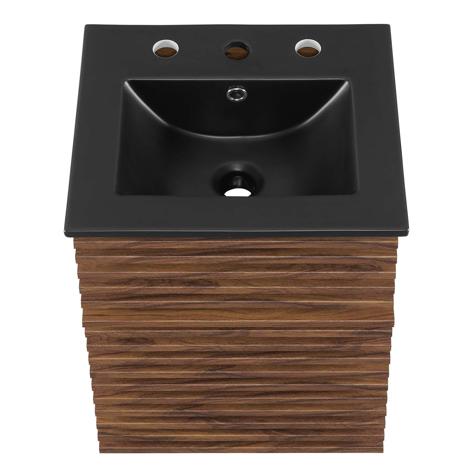 Modway Bathroom Vanity - Render 18" Wall-Mount Bathroom Vanity Walnut Black