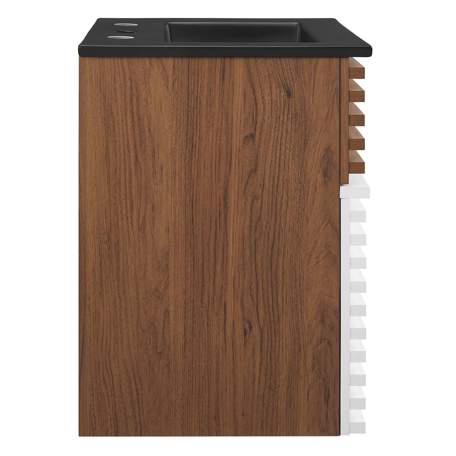 Modway Bathroom Vanity - Render 18" Wall-Mount Bathroom Vanity White Walnut Black