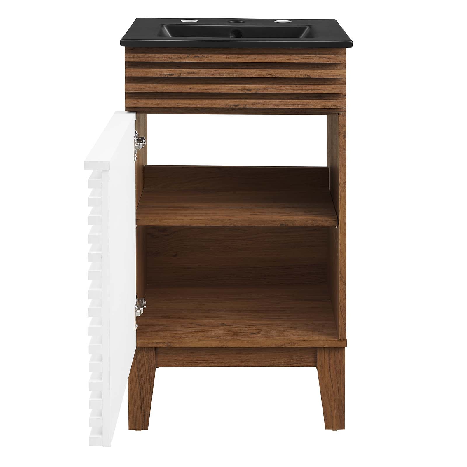 Modway Bathroom Vanity - Render 18" Bathroom Vanity White Walnut Black