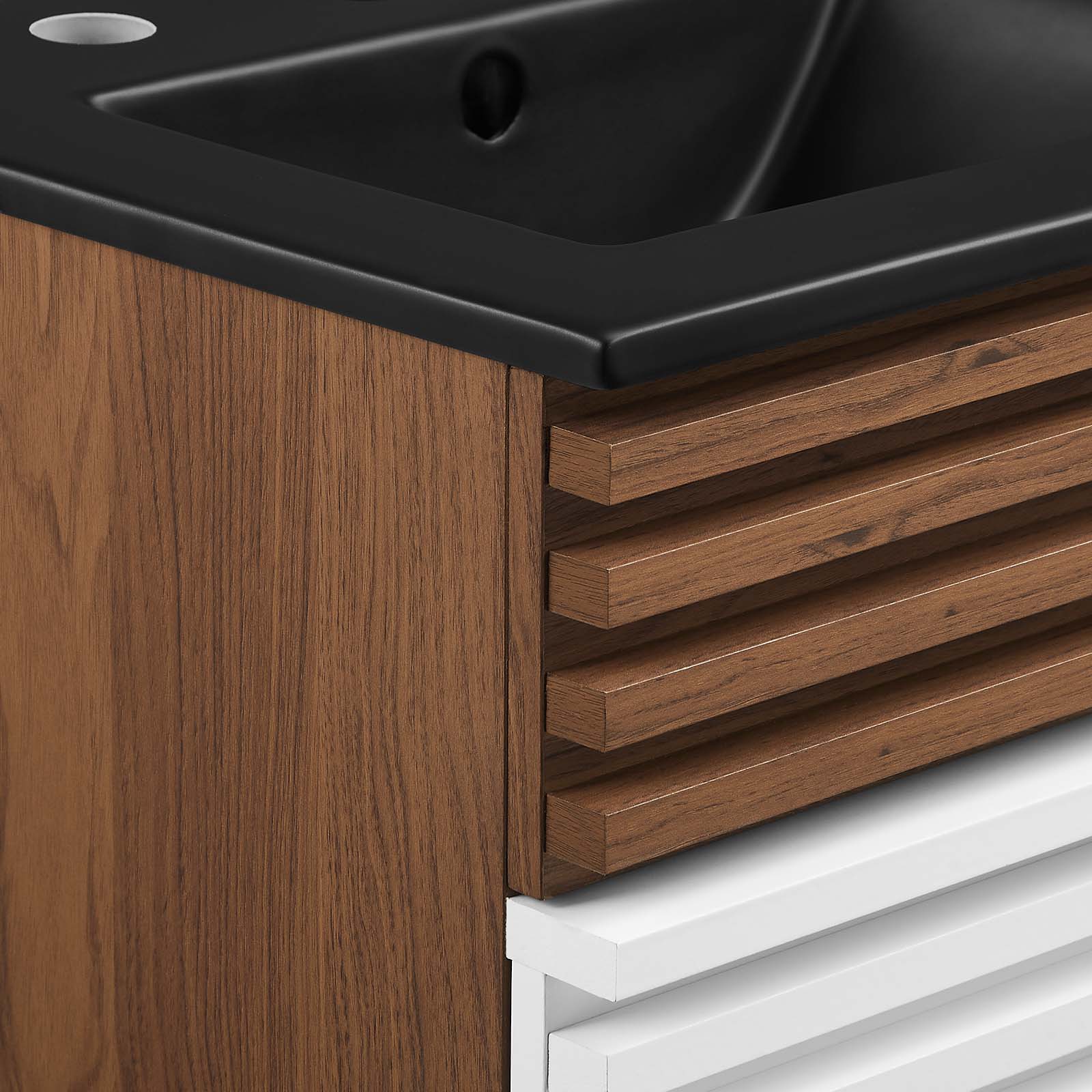 Modway Bathroom Vanity - Render 18" Bathroom Vanity White Walnut Black