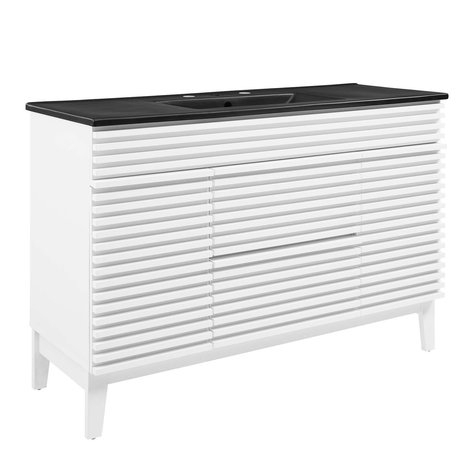Modway Bathroom Vanity - Render-48"-Single-Sink-Bathroom-Vanity-White-Black
