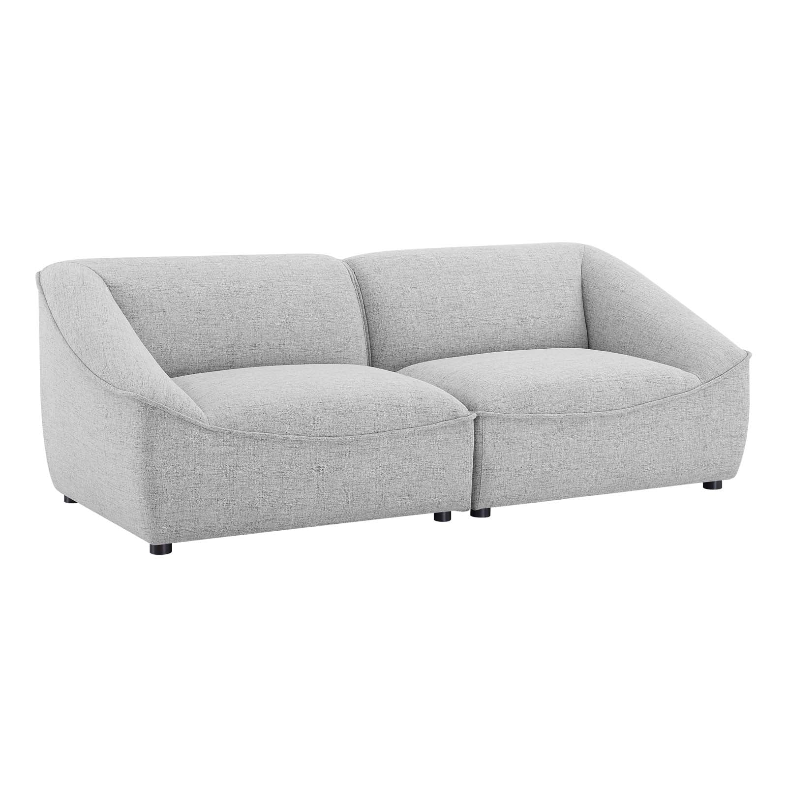 Modway Loveseats - Comprise-2-Piece-Loveseat-Light-Gray